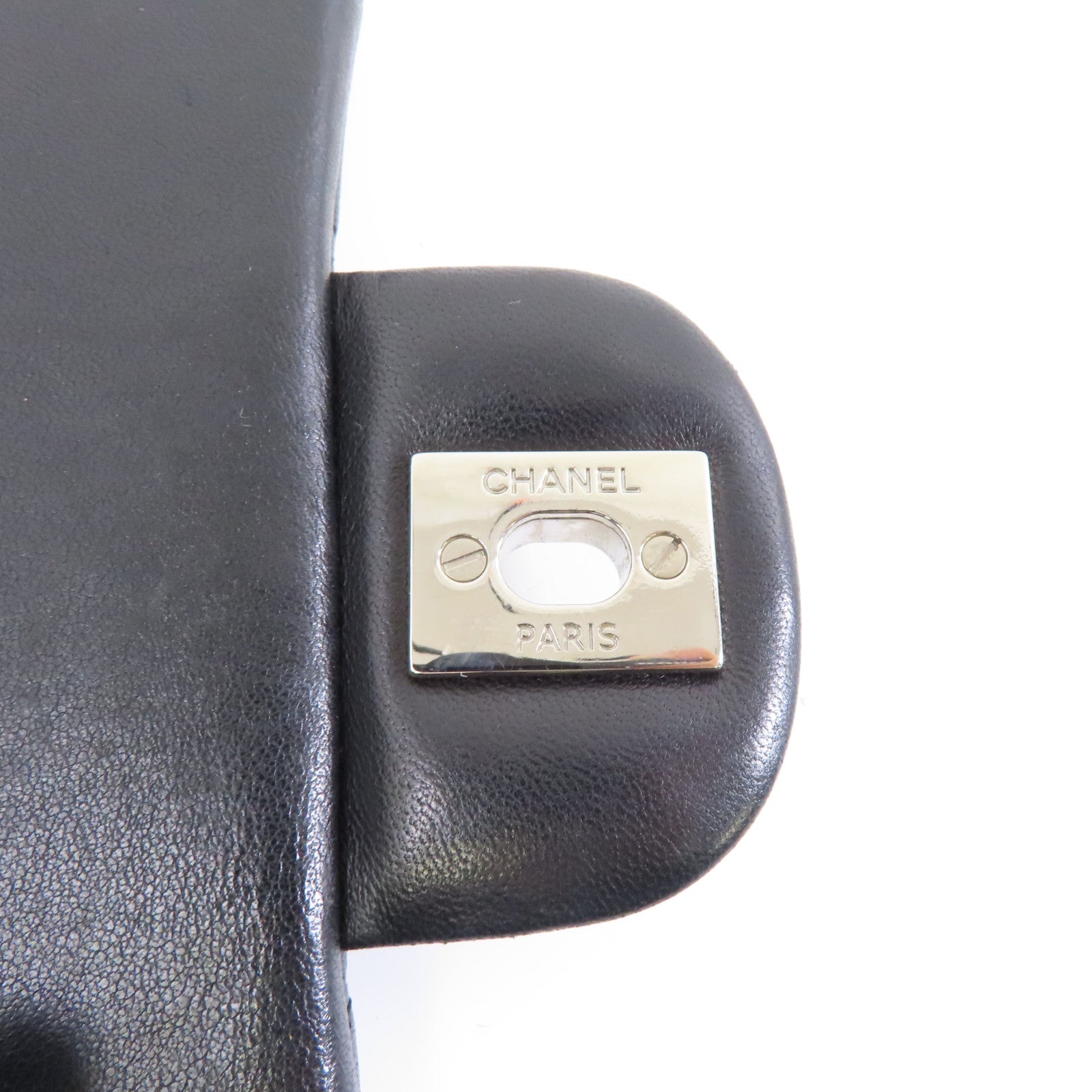 CHANEL 菱格羊皮皮革Mini Classic 20銀扣鏈帶肩背袋黑色