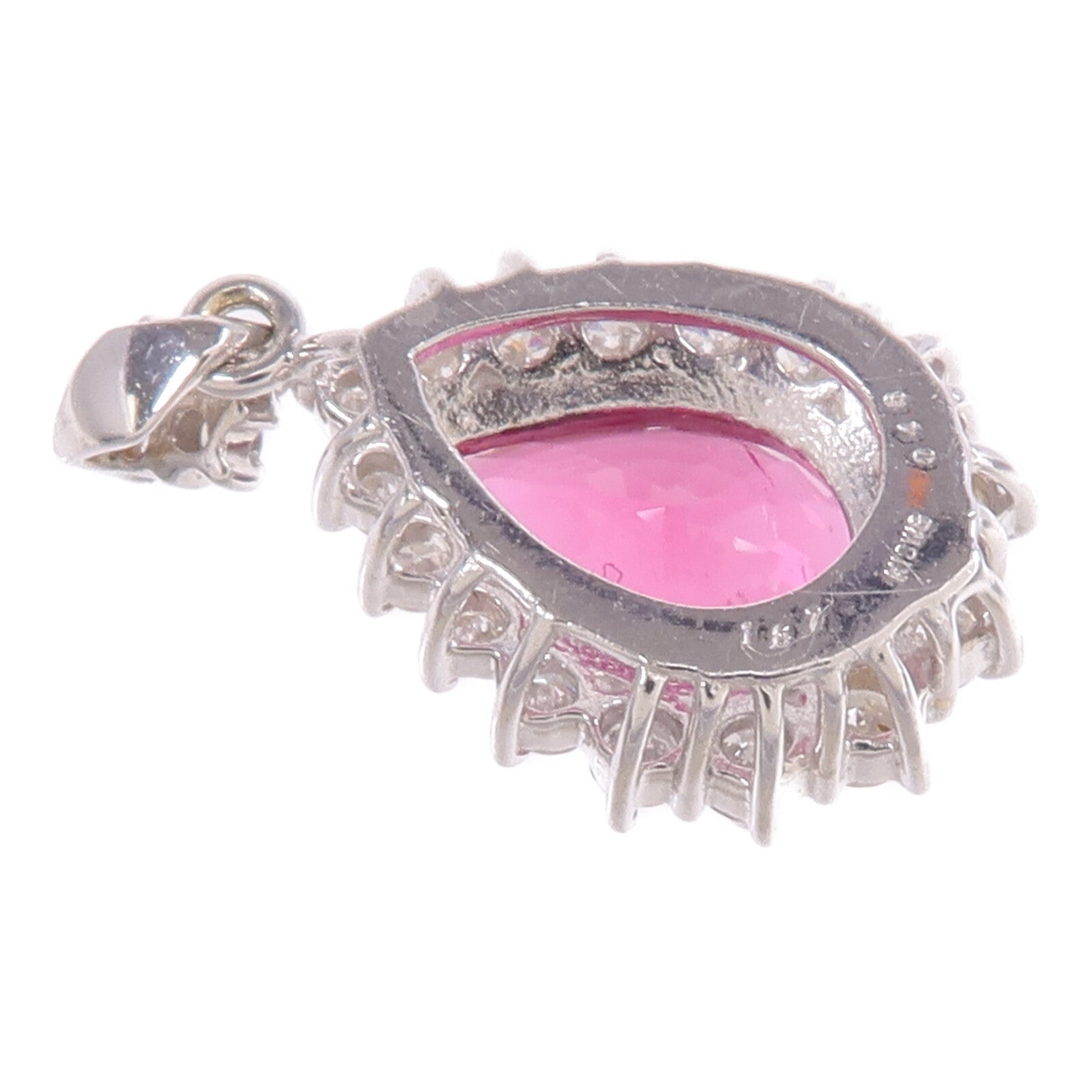 JEWELRY 18K白金Rubellite Diamond Pendant Top紅碧璽/鑽石項鍊