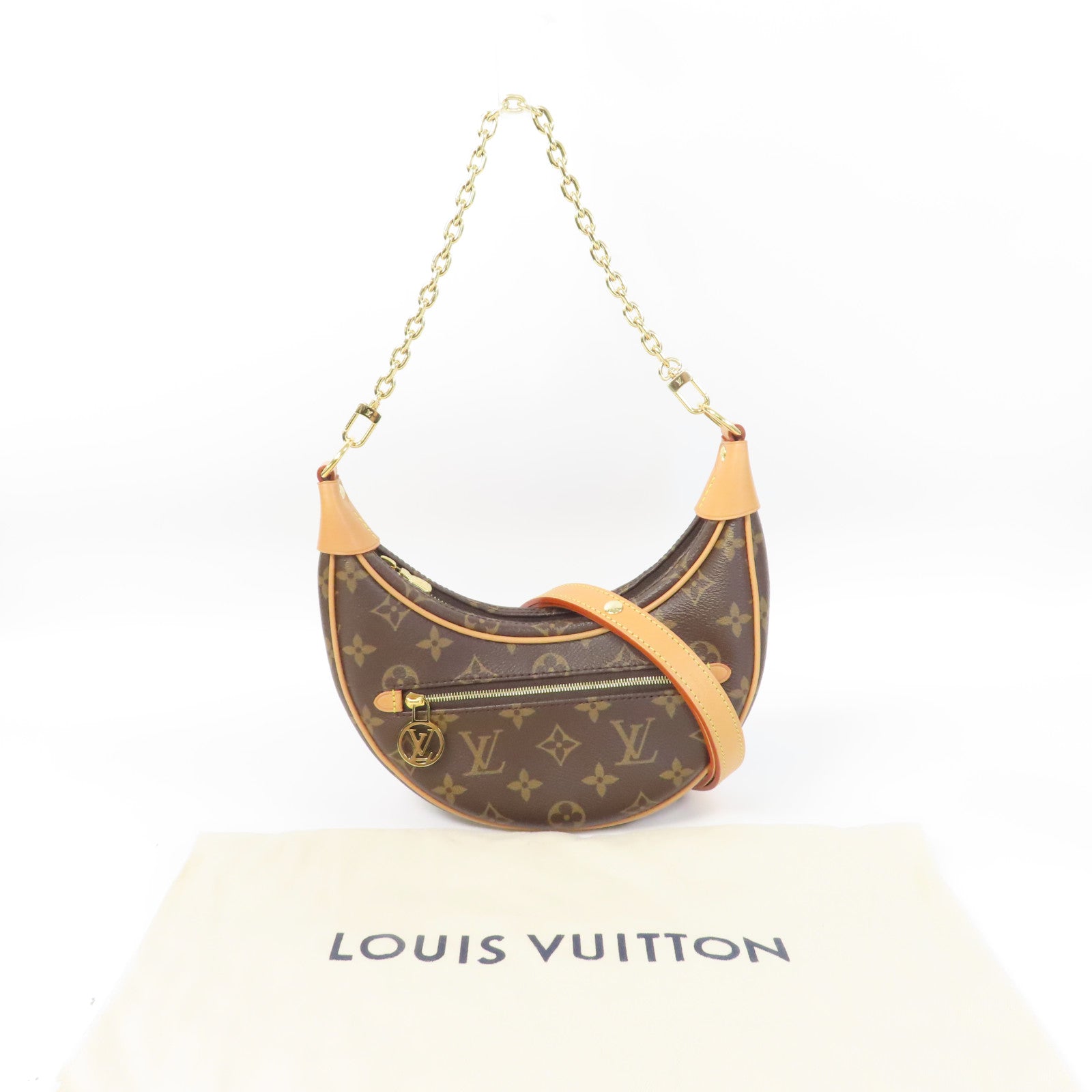 LOUIS VUITTON Monogram Loop金扣肩背袋啡色