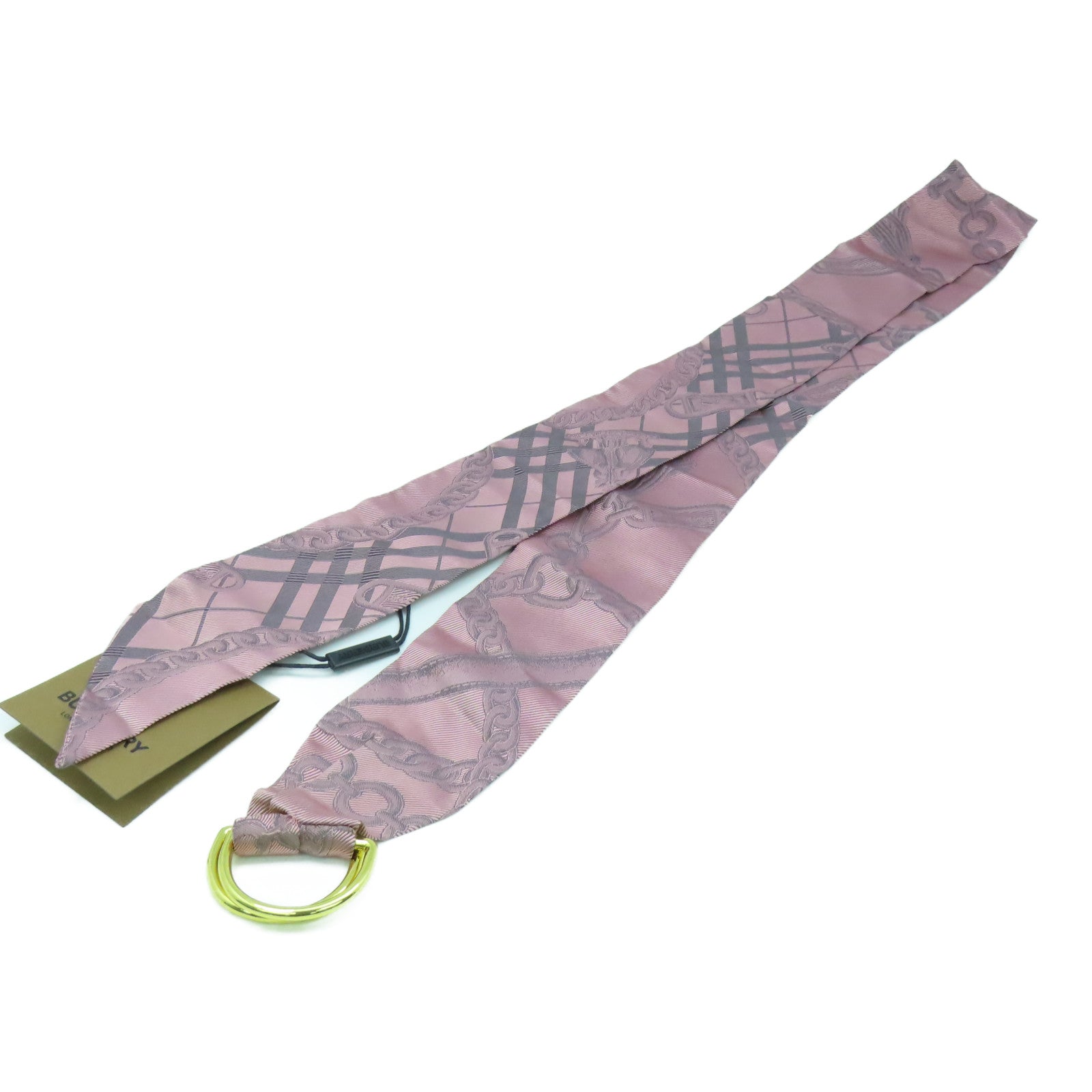 BURBERRY 【激減優惠】絲質Scarf金扣絲巾粉紅色