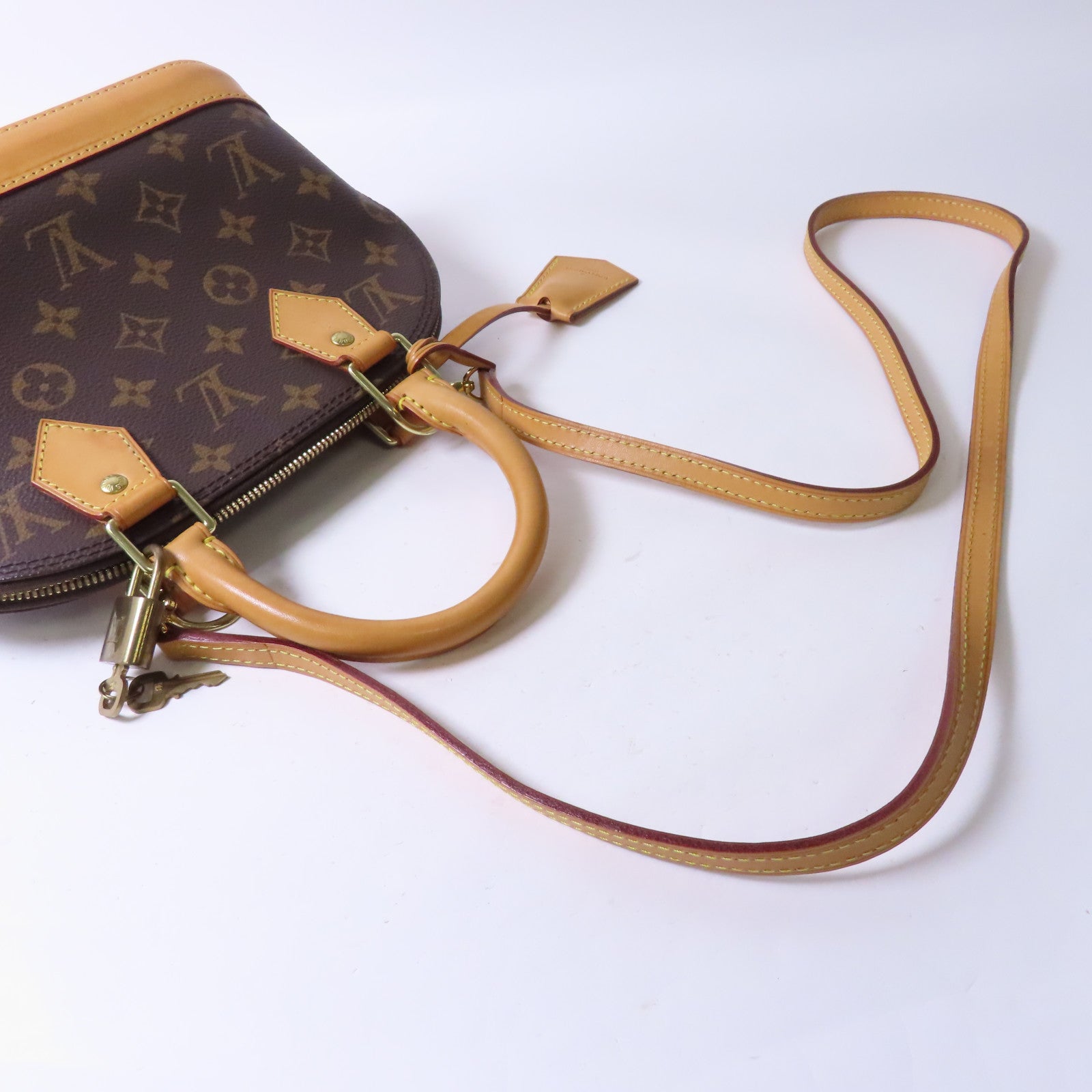 LOUIS VUITTON 【激減優惠】Monogram Alma BB金扣手挽肩背兩用袋啡色