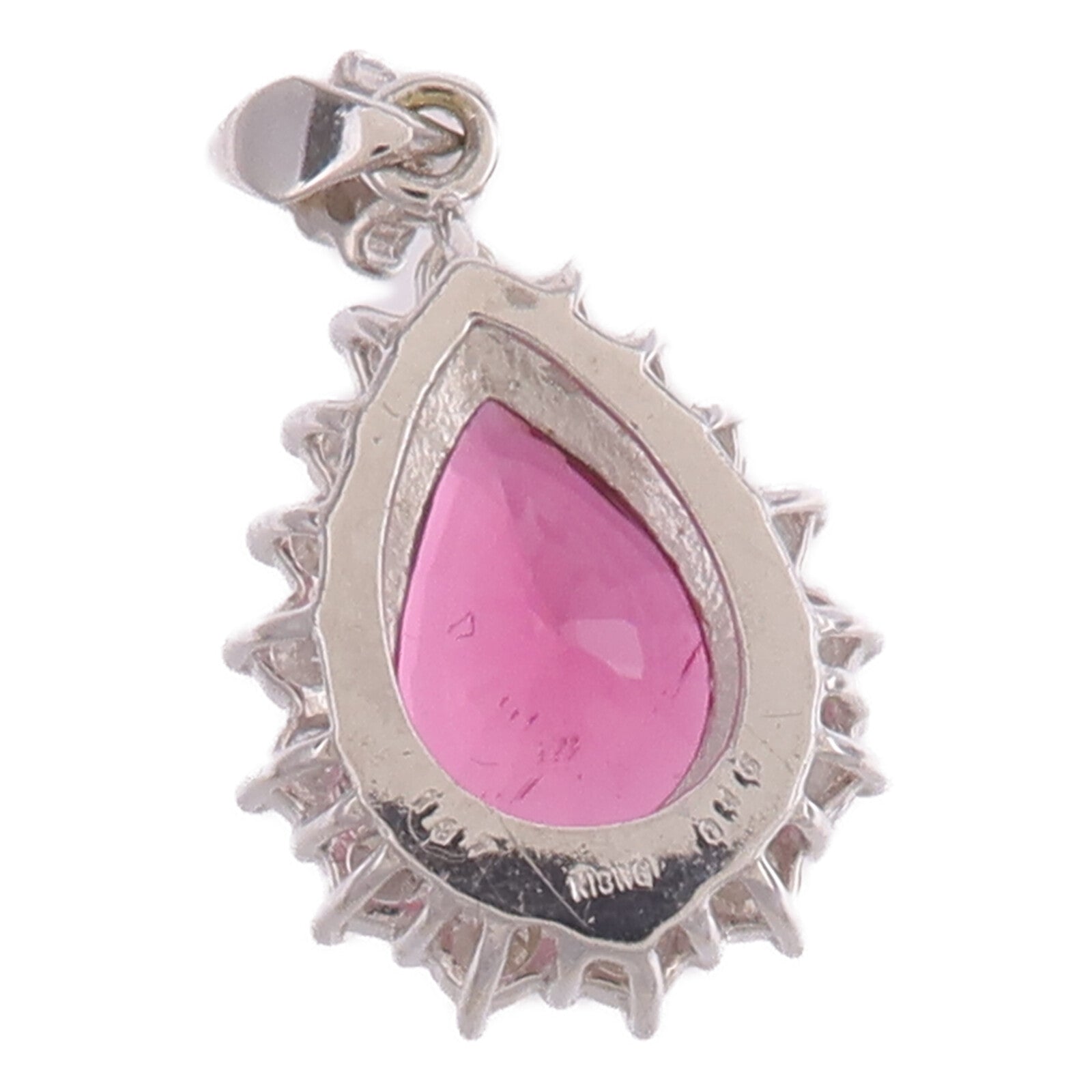 JEWELRY 18K白金Rubellite Diamond Pendant Top紅碧璽/鑽石項鍊