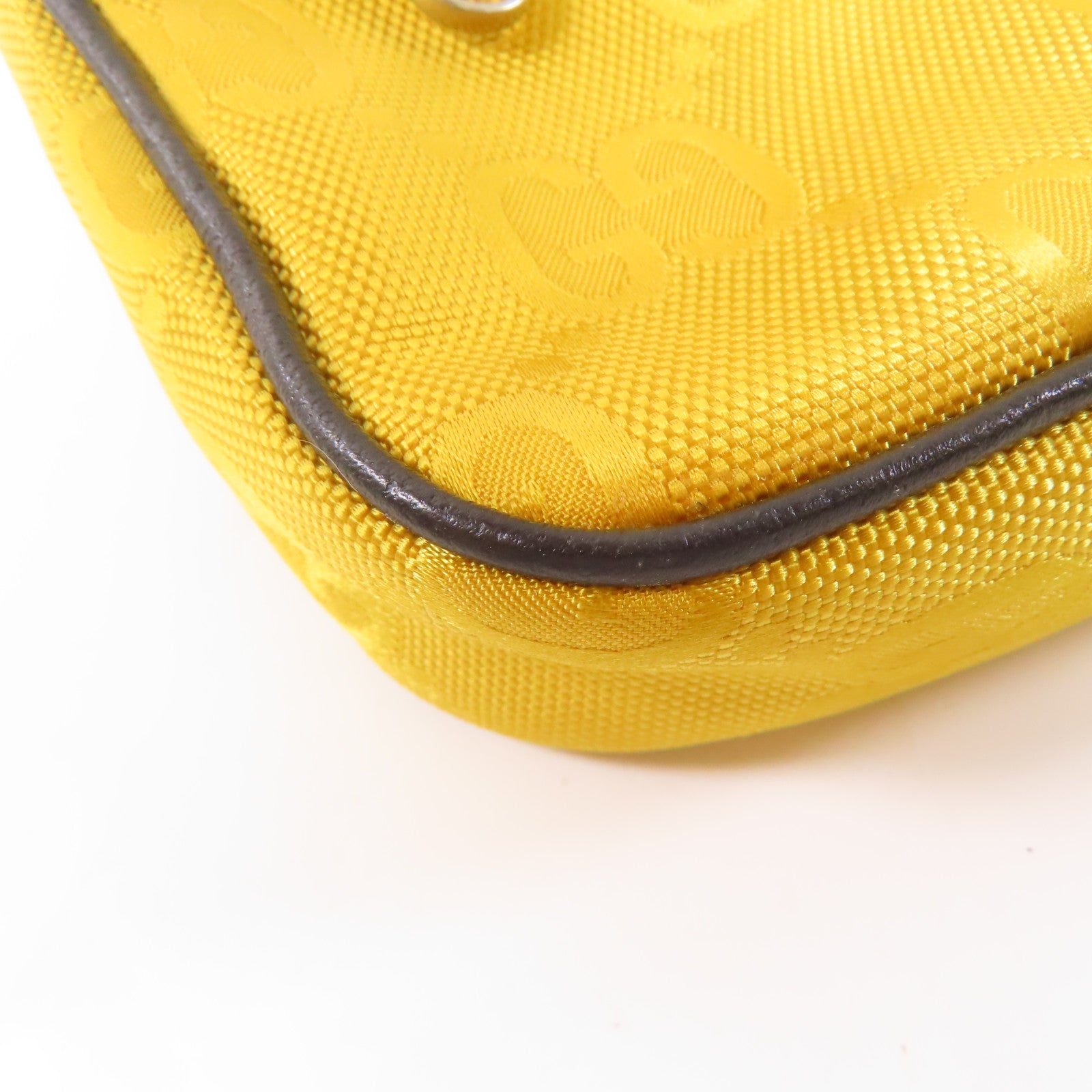 GUCCI 尼龍/皮革Waist Bag銀扣腰包黃色