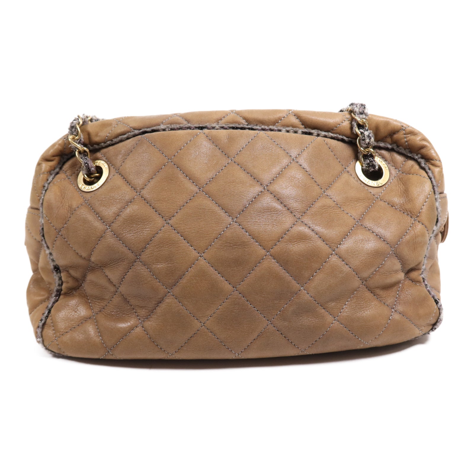 CHANEL 牛皮皮革Chain Shoulder Bag金扣鏈帶手挽肩背兩用袋