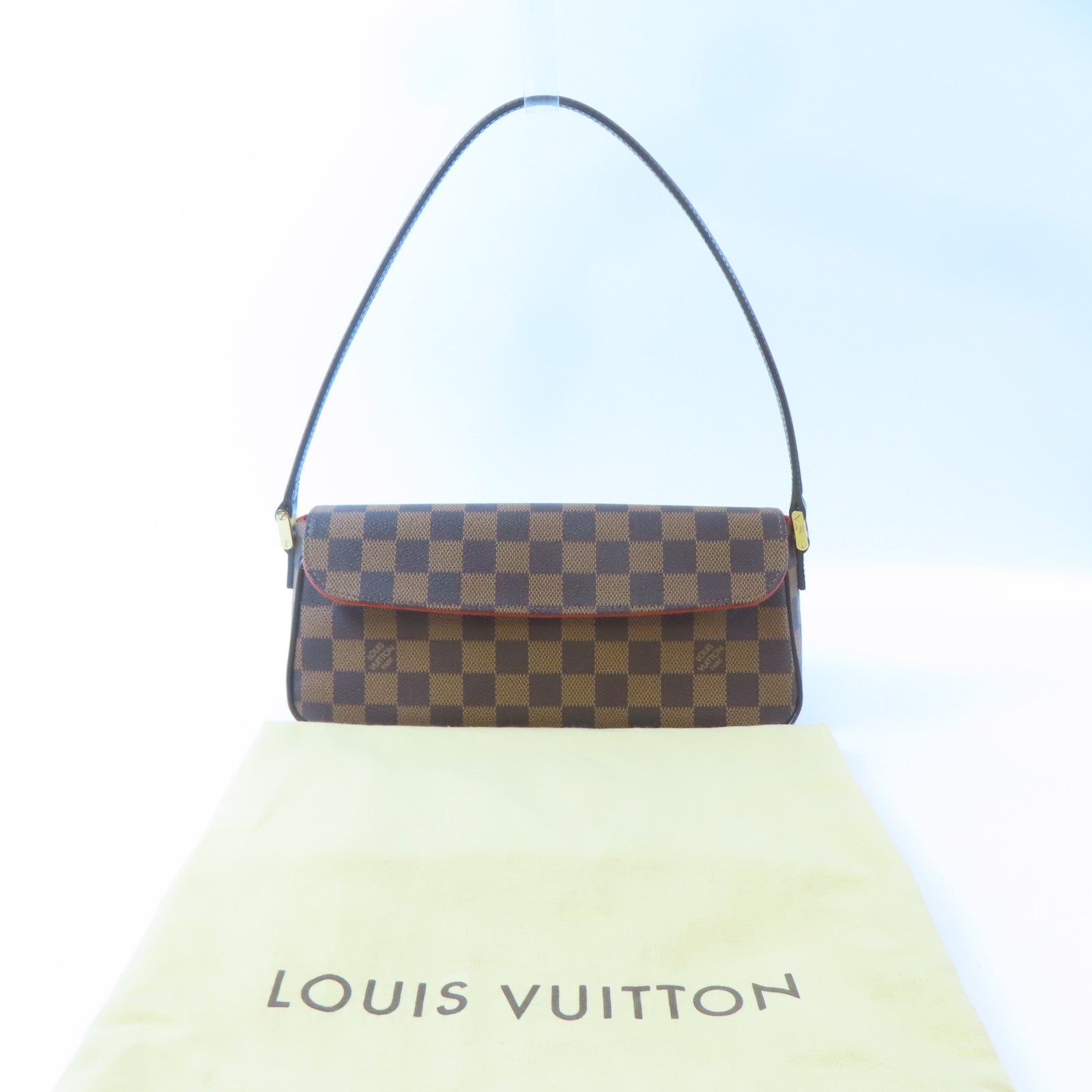 LOUIS VUITTON Damier Recoleta金扣肩背袋啡色