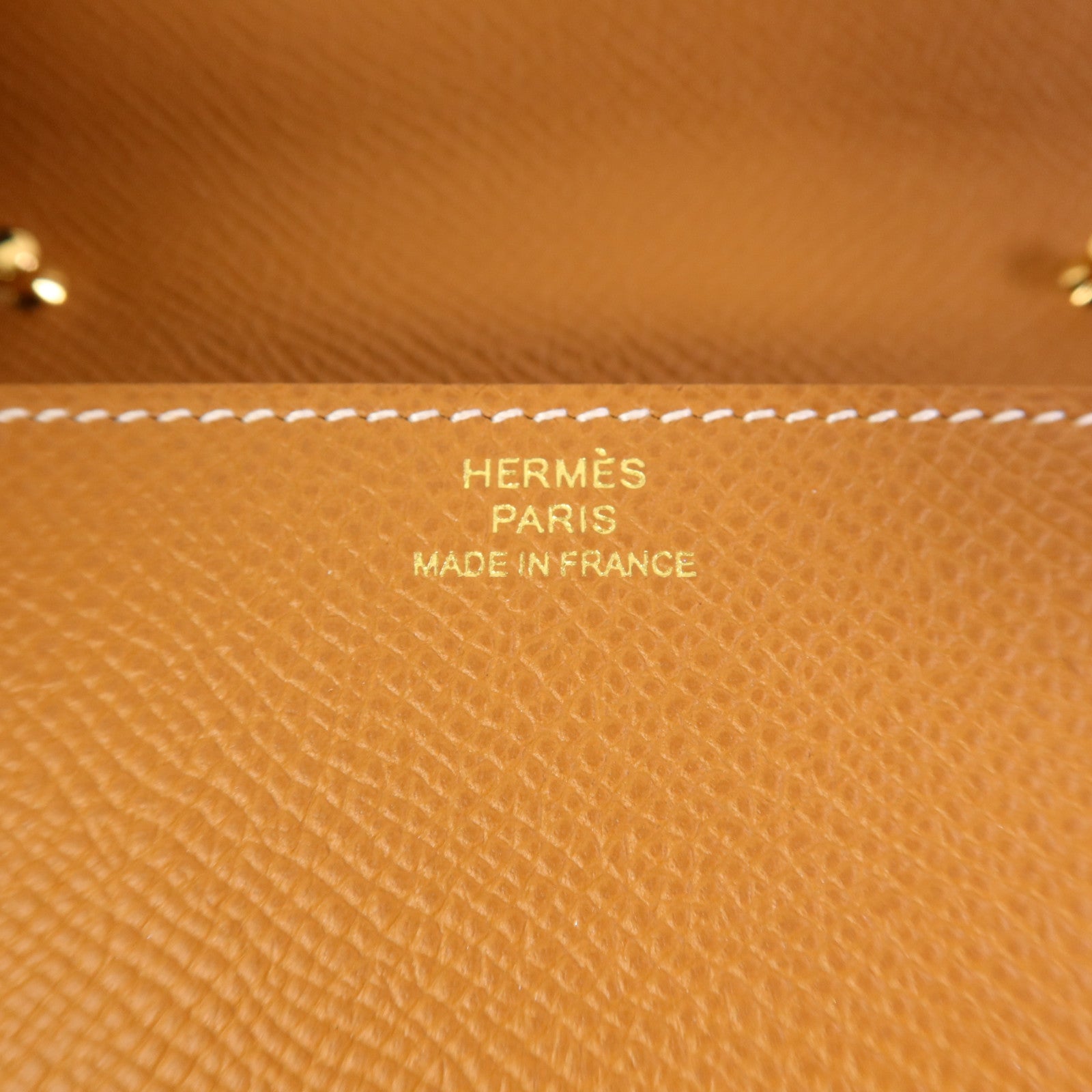 HERMES Epsom皮革Clic 16金扣肩背袋Gold