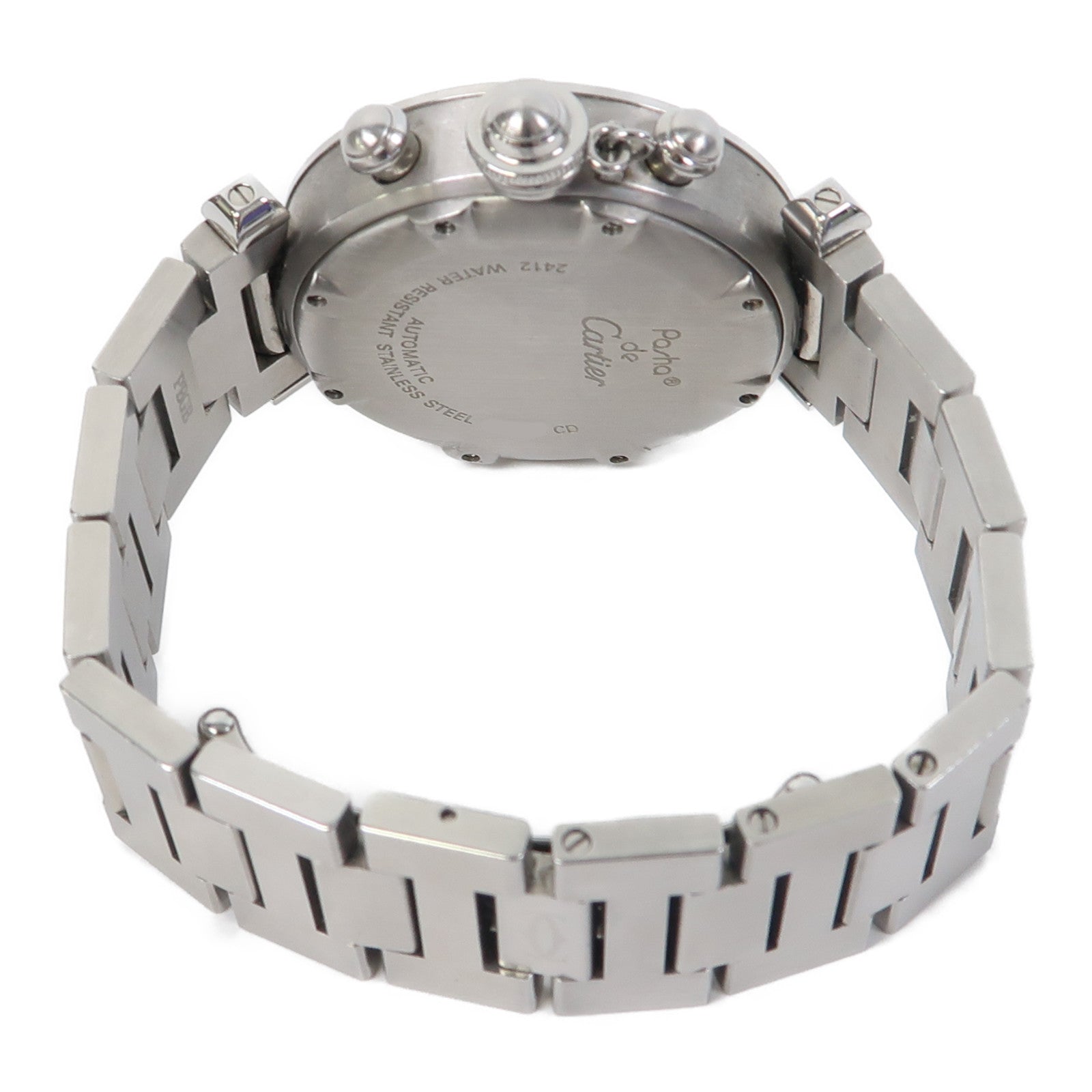 CARTIER Pasha Chronograph不鏽鋼手錶自動機芯銀色