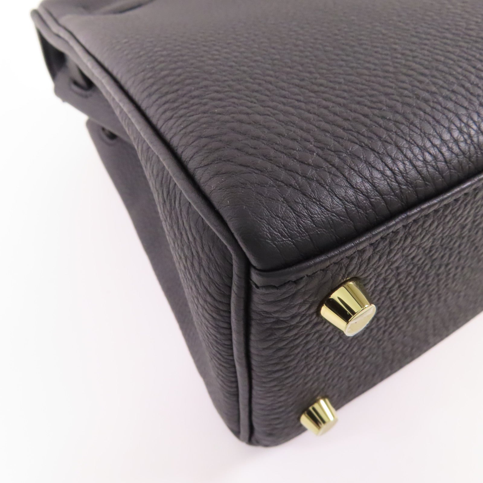 HERMES GHW Kelly 25 2 Way Bag Togo Leather 89 Noir