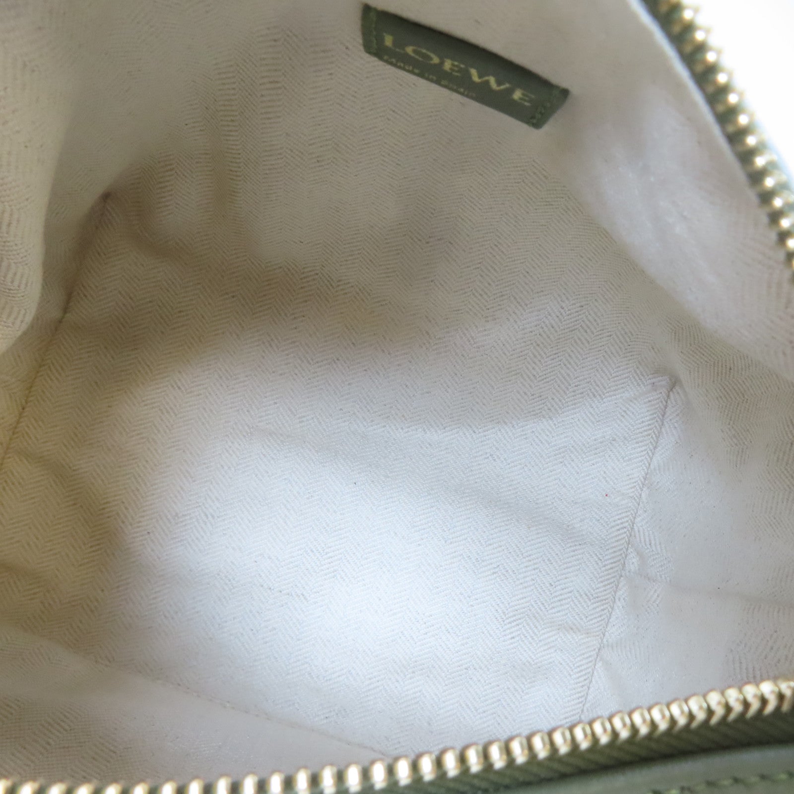 LOEWE 帆布Cubi Hand Bag金扣手挽袋綠色