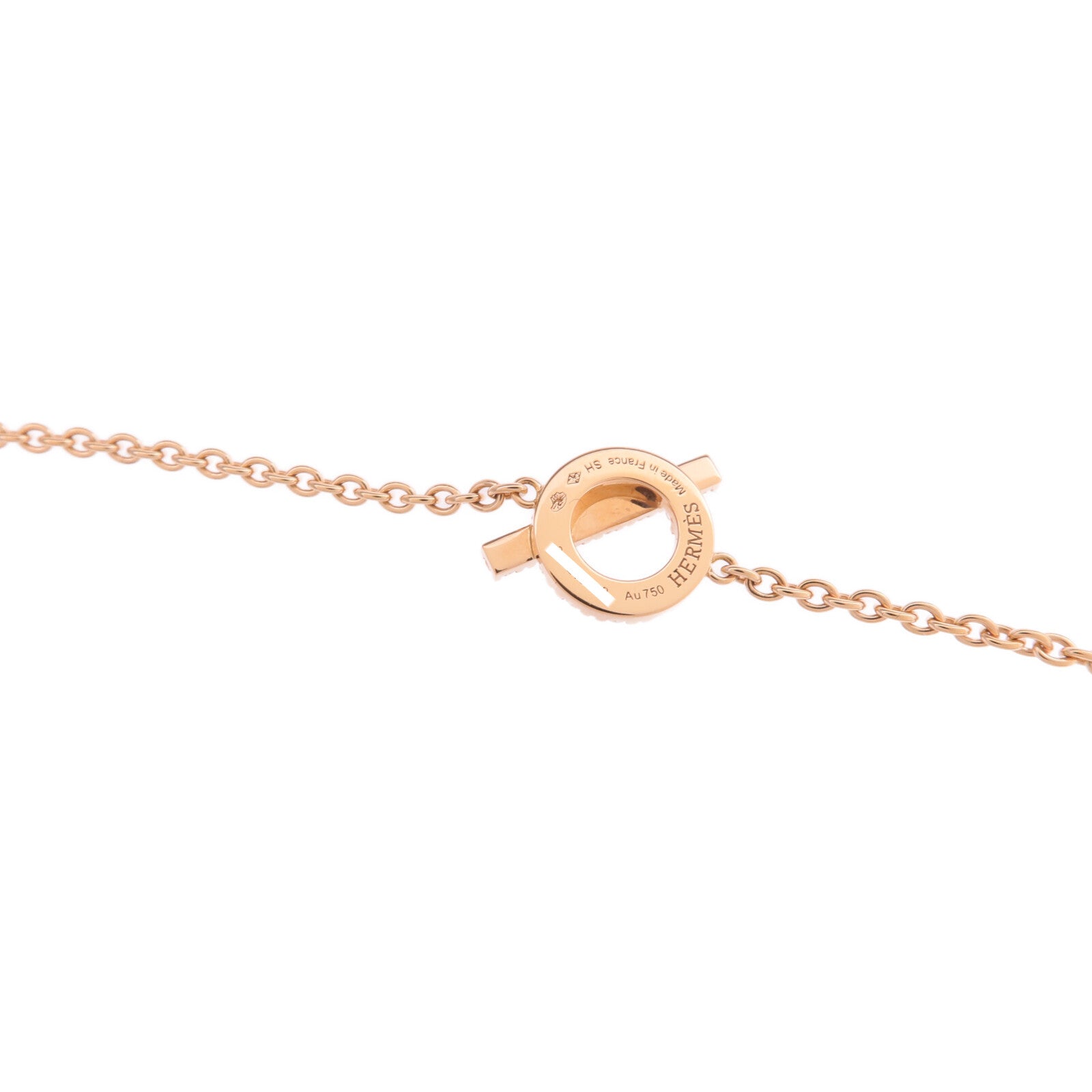 HERMES 18K玫瑰金Finesse Bracelet鑽石手鏈