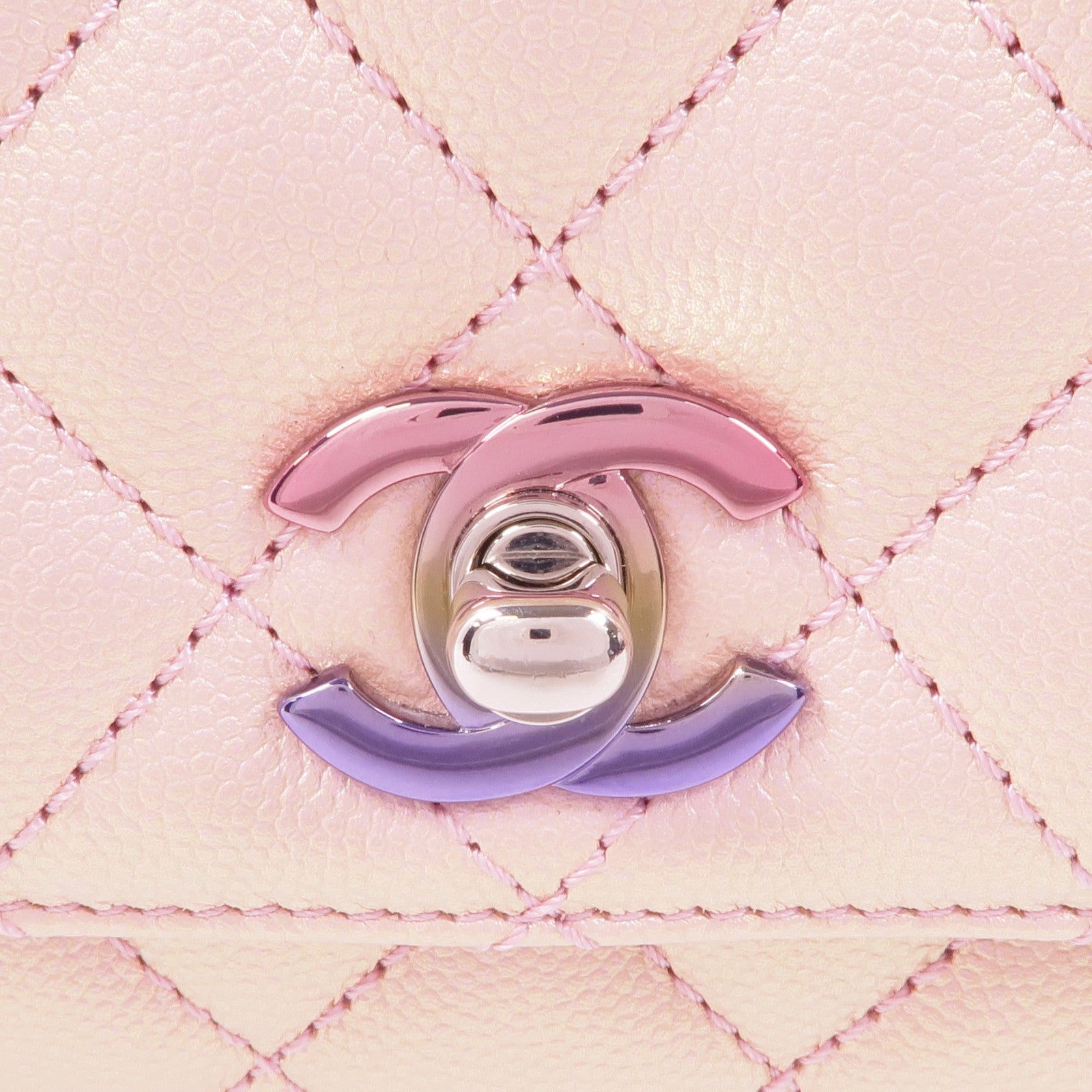 CHANEL 牛皮皮革Coco Handle Mini銀扣手挽肩背兩用袋