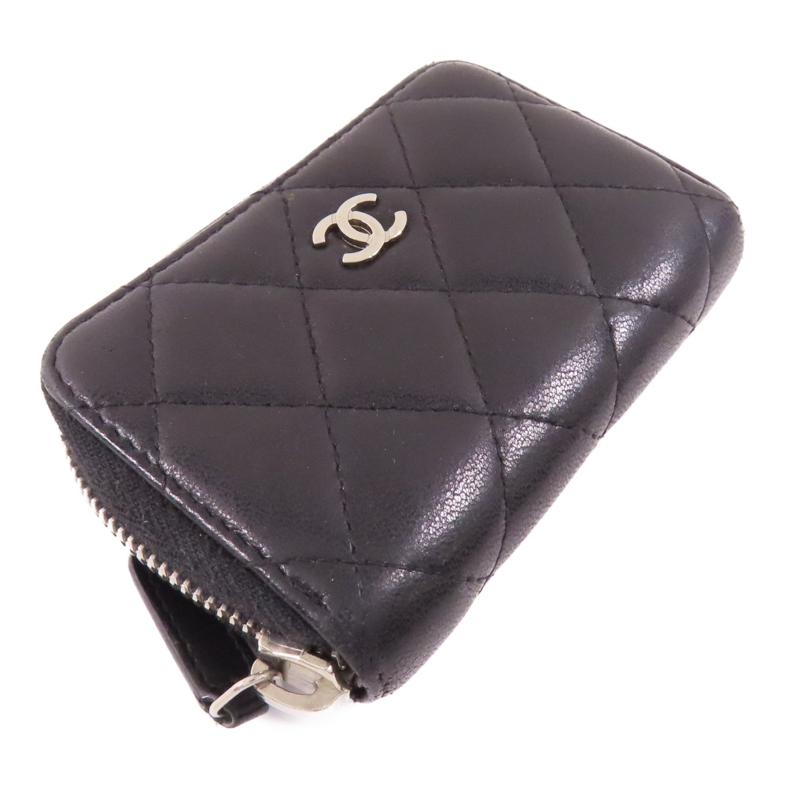 CHANEL 羊皮皮革Card/Coin Case銀扣零錢包/卡片套