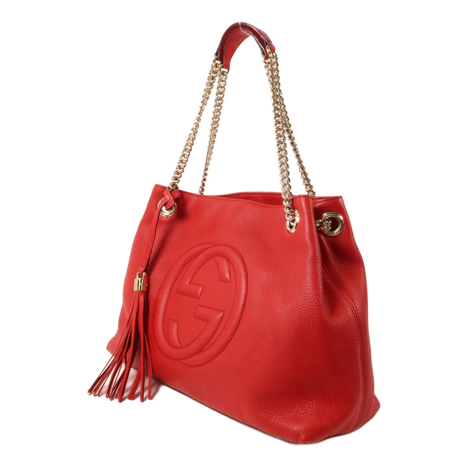 GUCCI 牛皮皮革Soho Chain Shoulder鏈帶肩背袋
