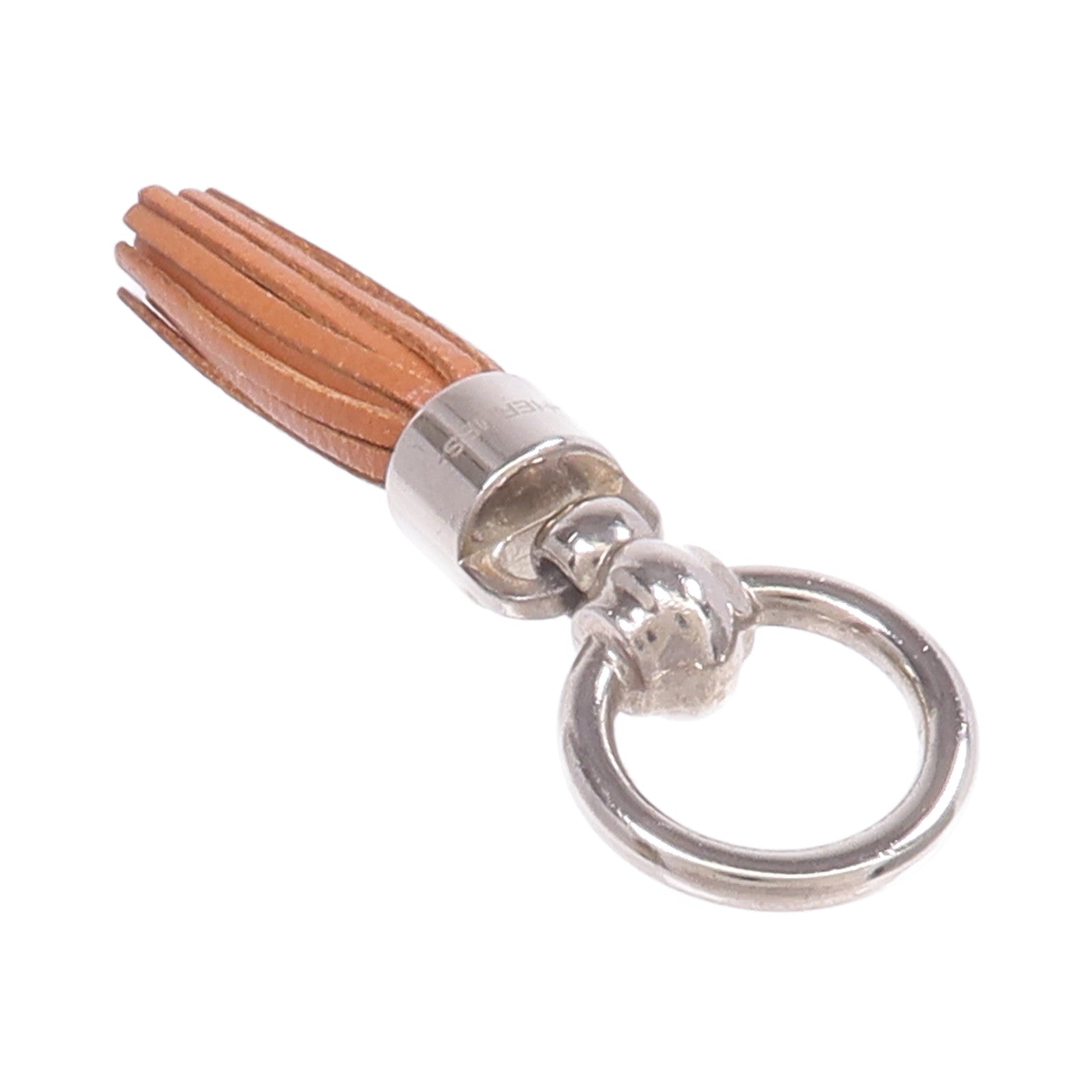 HERMES Swift皮革Charm銀扣掛飾