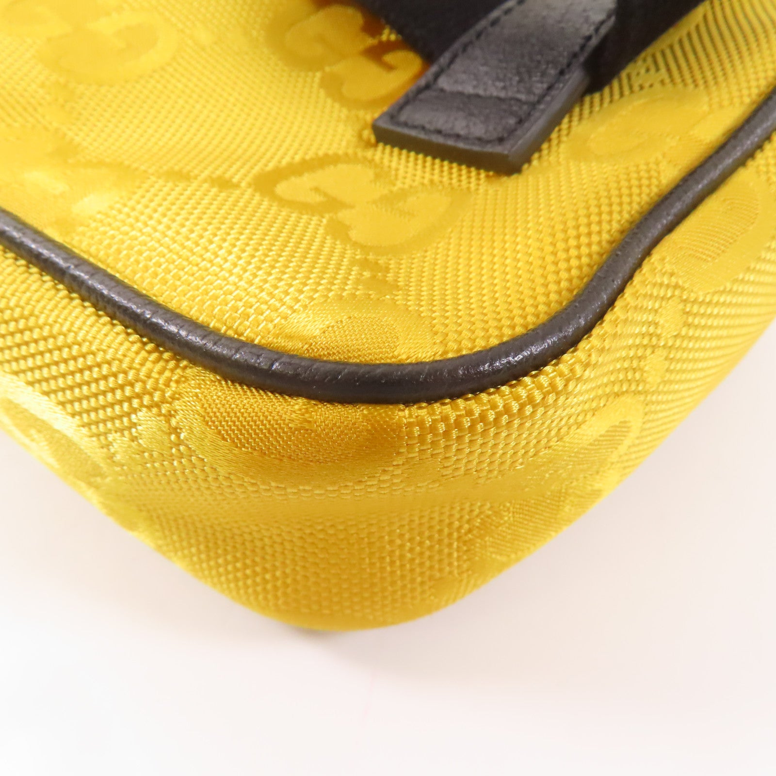 GUCCI 尼龍/皮革Waist Bag銀扣腰包黃色