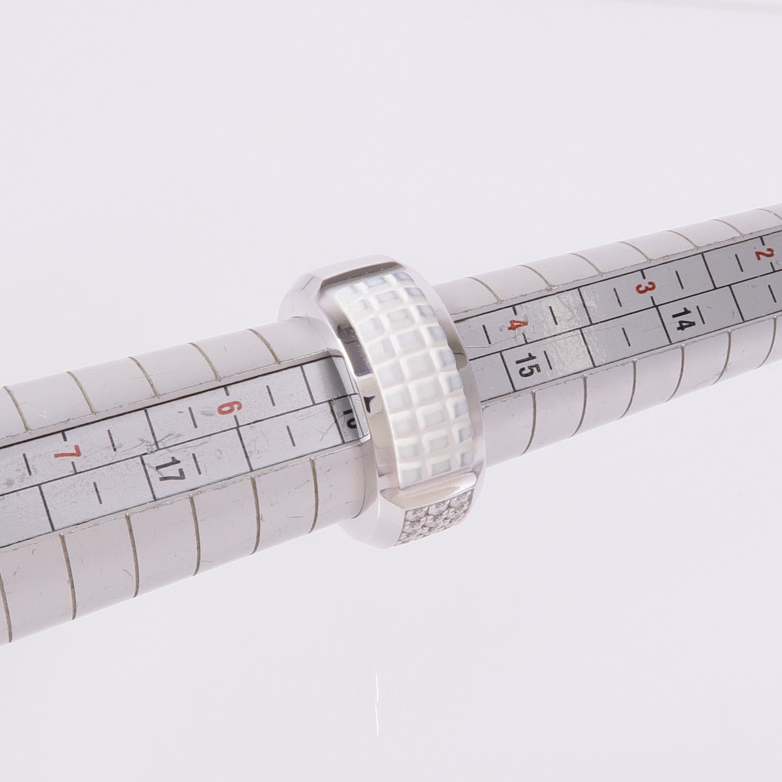 JEWELRY 18K白金Aquanaut Luce橡膠/鑽石戒指PATEK PHILIPPE#50/US#5