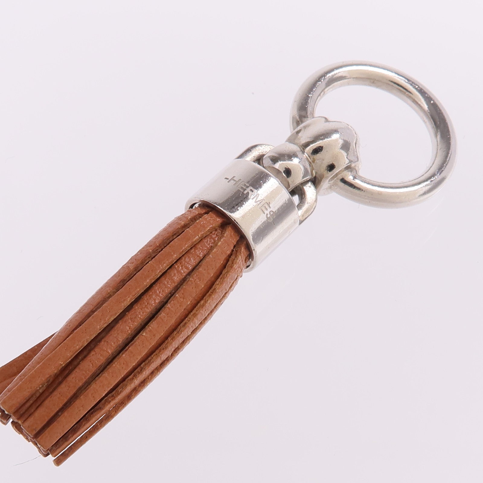 HERMES Swift皮革Charm銀扣掛飾