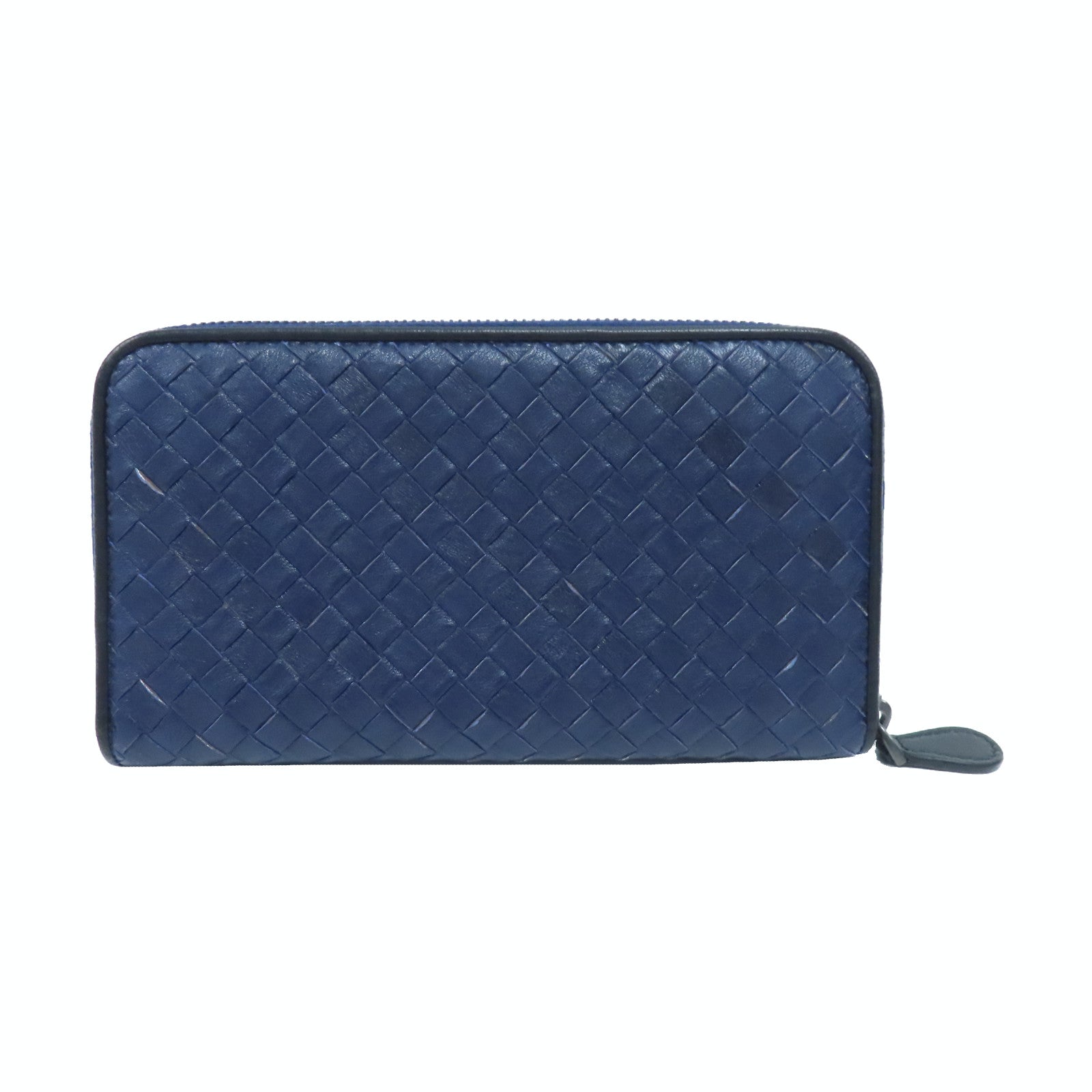 BOTTEGA VENETA 【激減優惠】織紋皮革Long Wallet長錢包藍色
