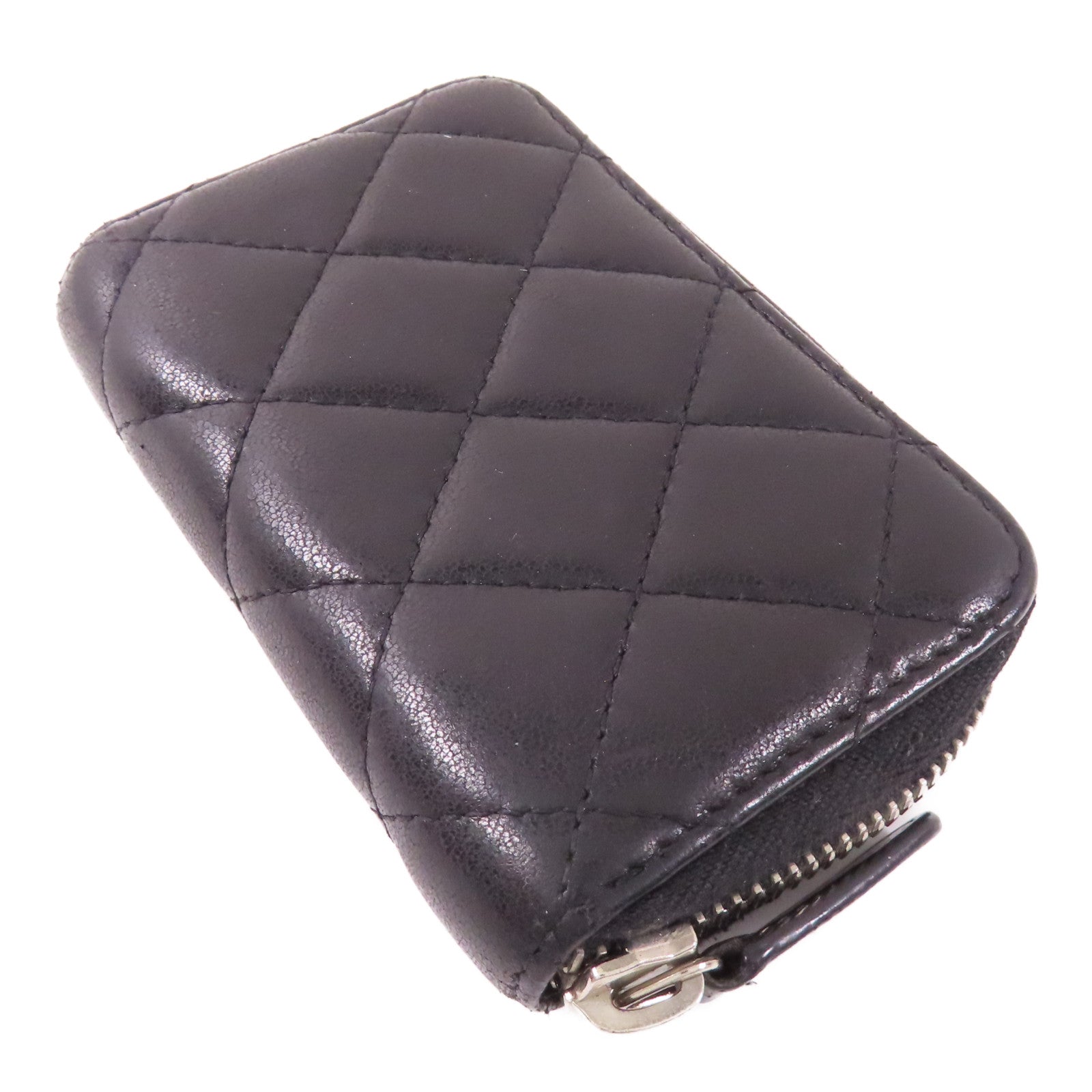 CHANEL 羊皮皮革Card/Coin Case銀扣零錢包/卡片套