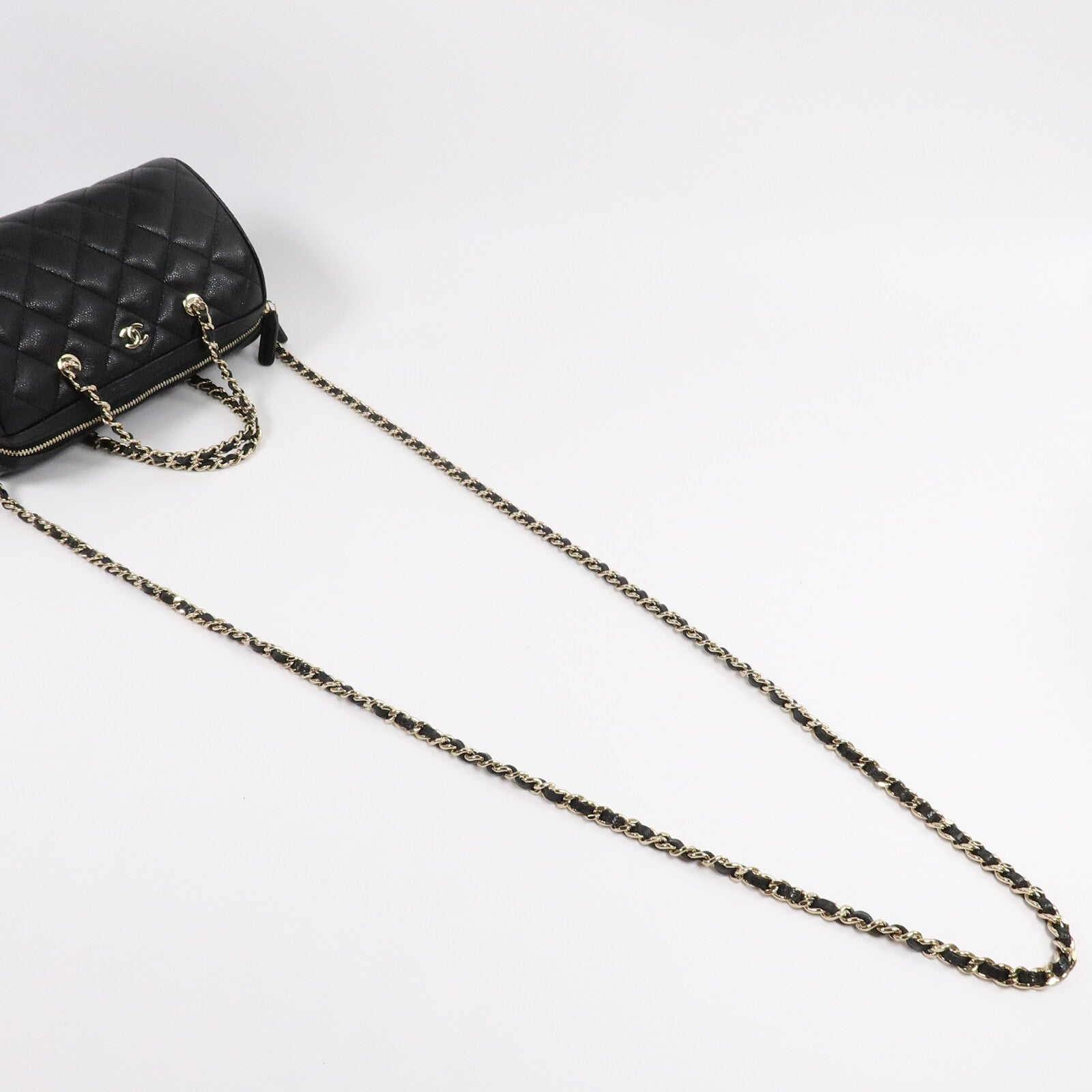 CHANEL 牛皮皮革Boston Bag手挽肩背兩用袋