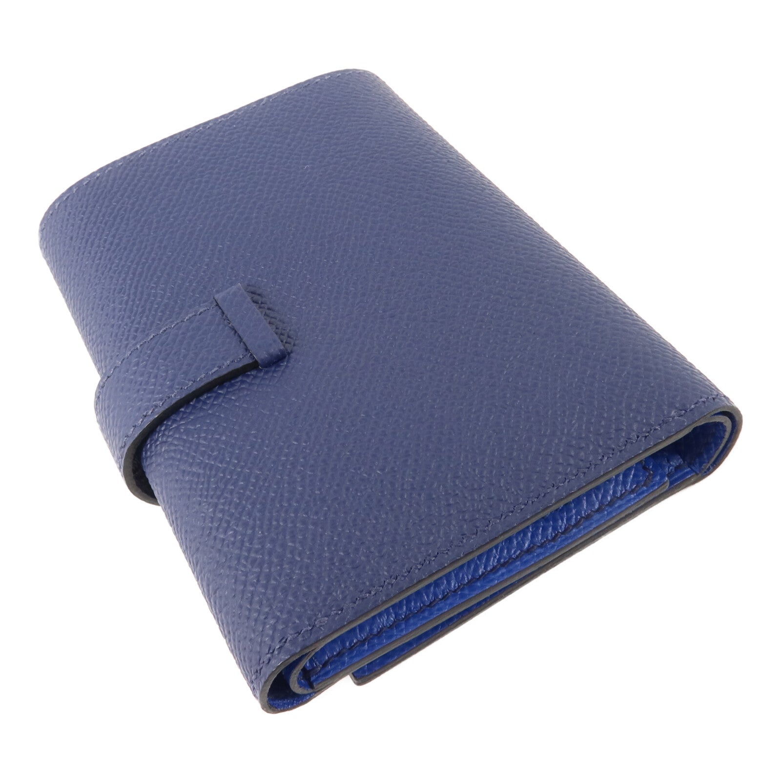 HERMES Epsom皮革Bearn Combine Wallet錢包Bleu Saphir