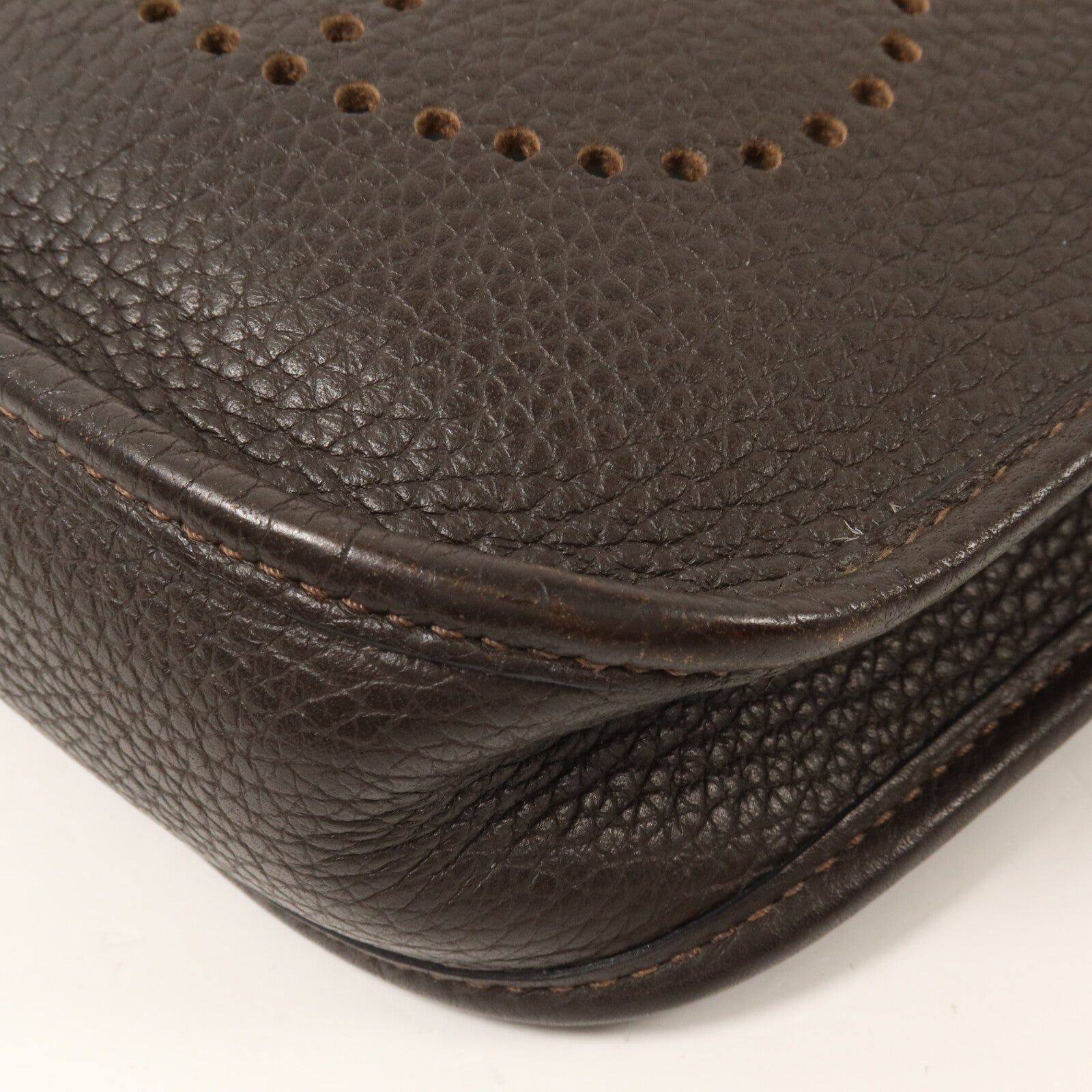 HERMES Clemence皮革Evelyne TPM肩背袋Ebene