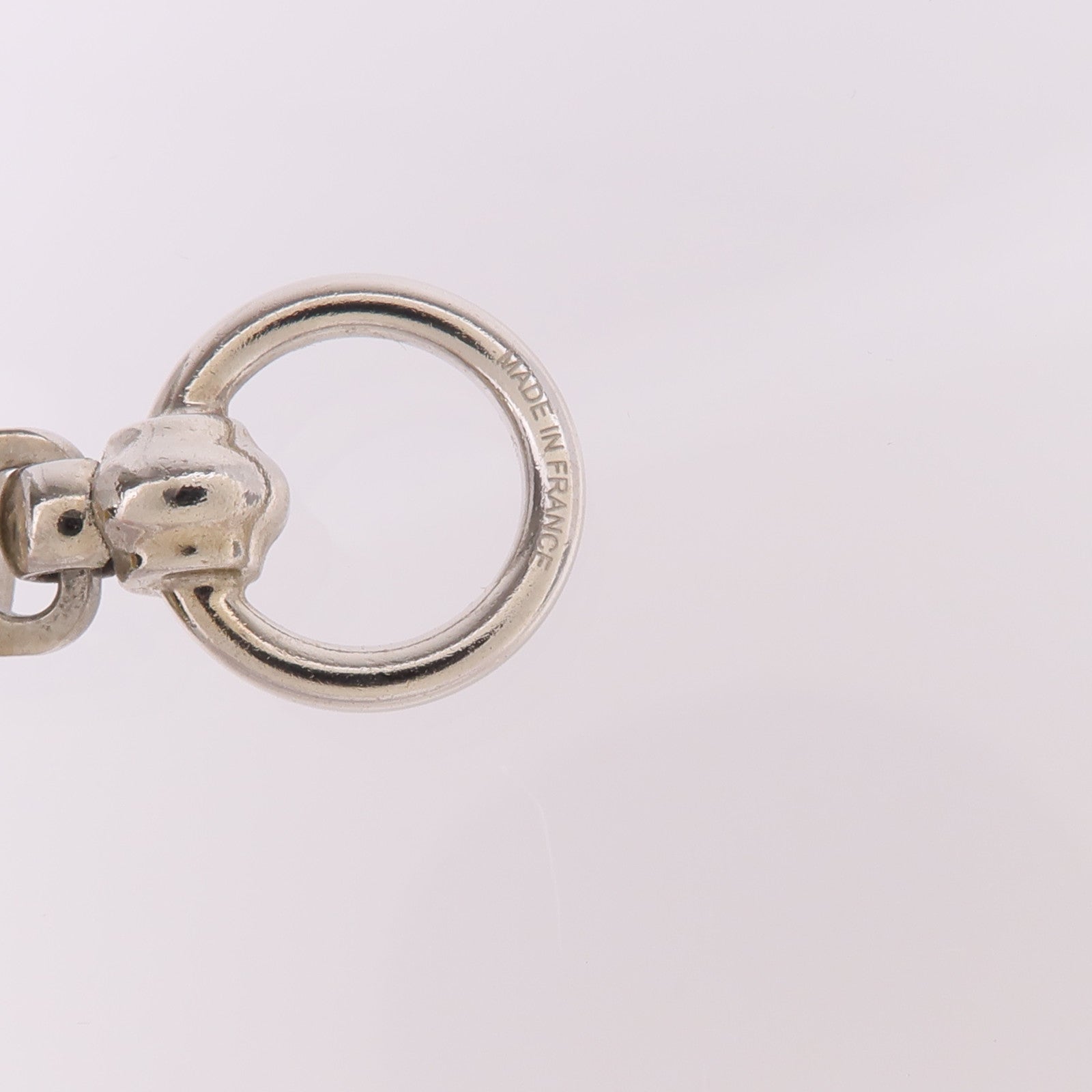 HERMES Swift皮革Charm銀扣掛飾