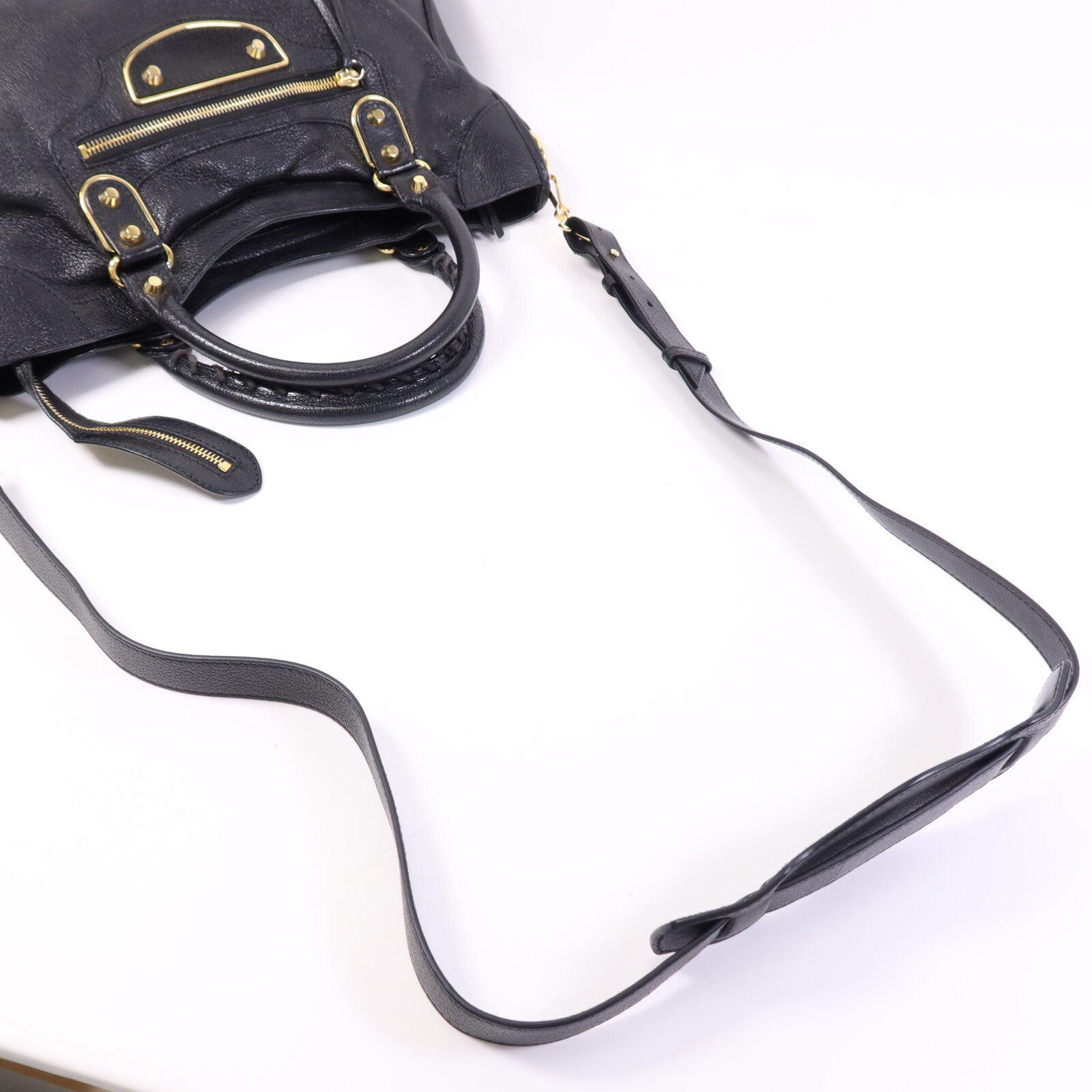 BALENCIAGA 牛皮皮革City金扣肩背袋