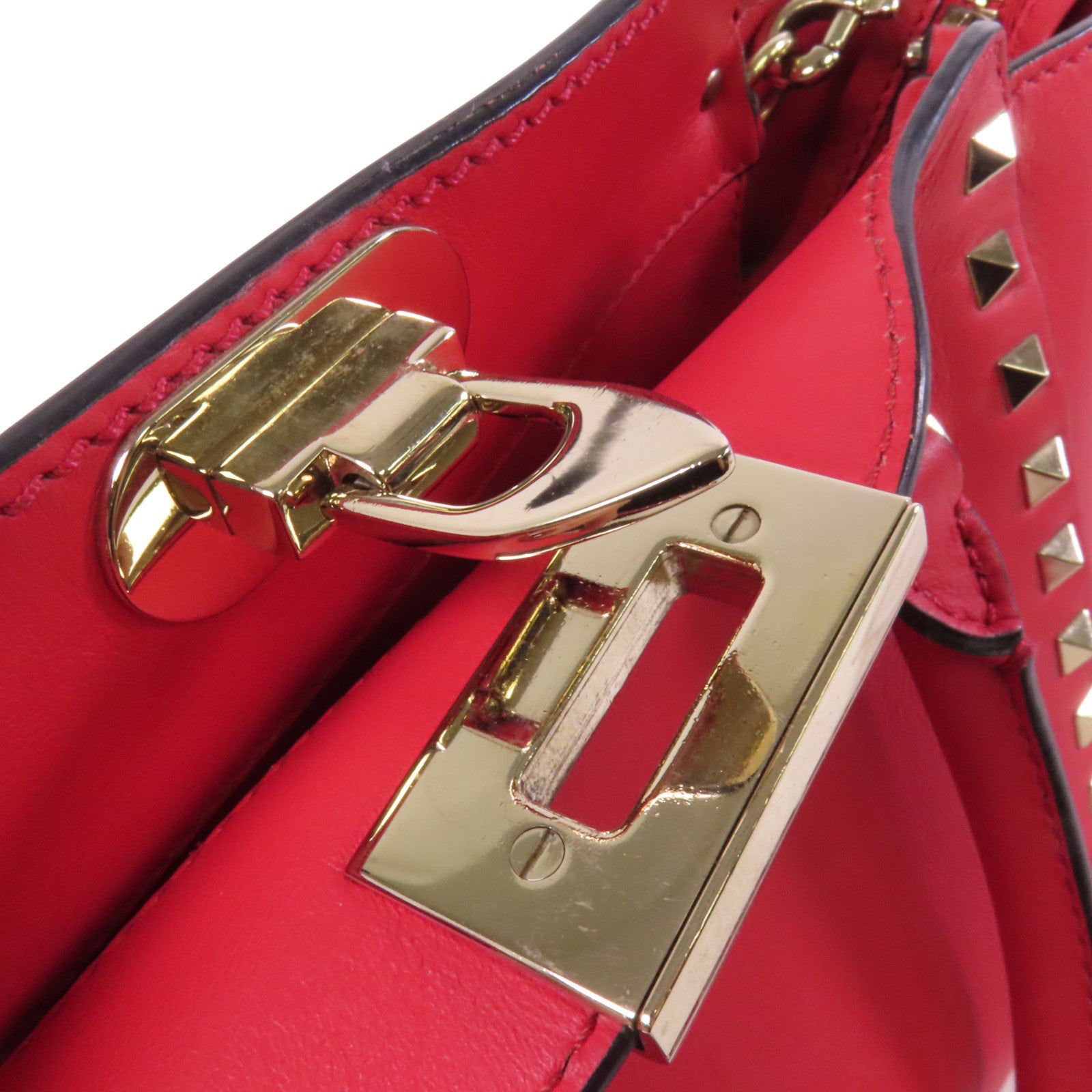 Valentino 牛皮皮革Rockstud金扣手挽肩背兩用袋