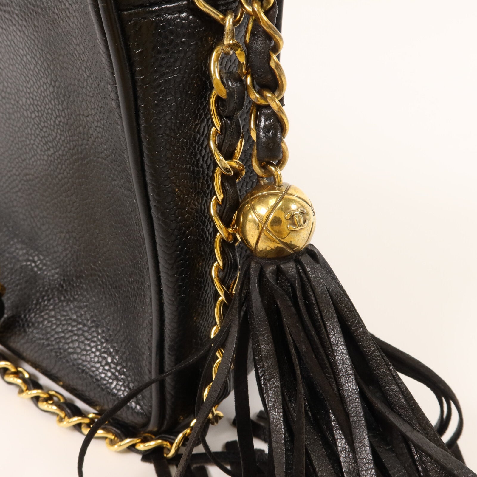 CHANEL 牛皮皮革Vintage Chain Shoulder鏈帶肩背袋