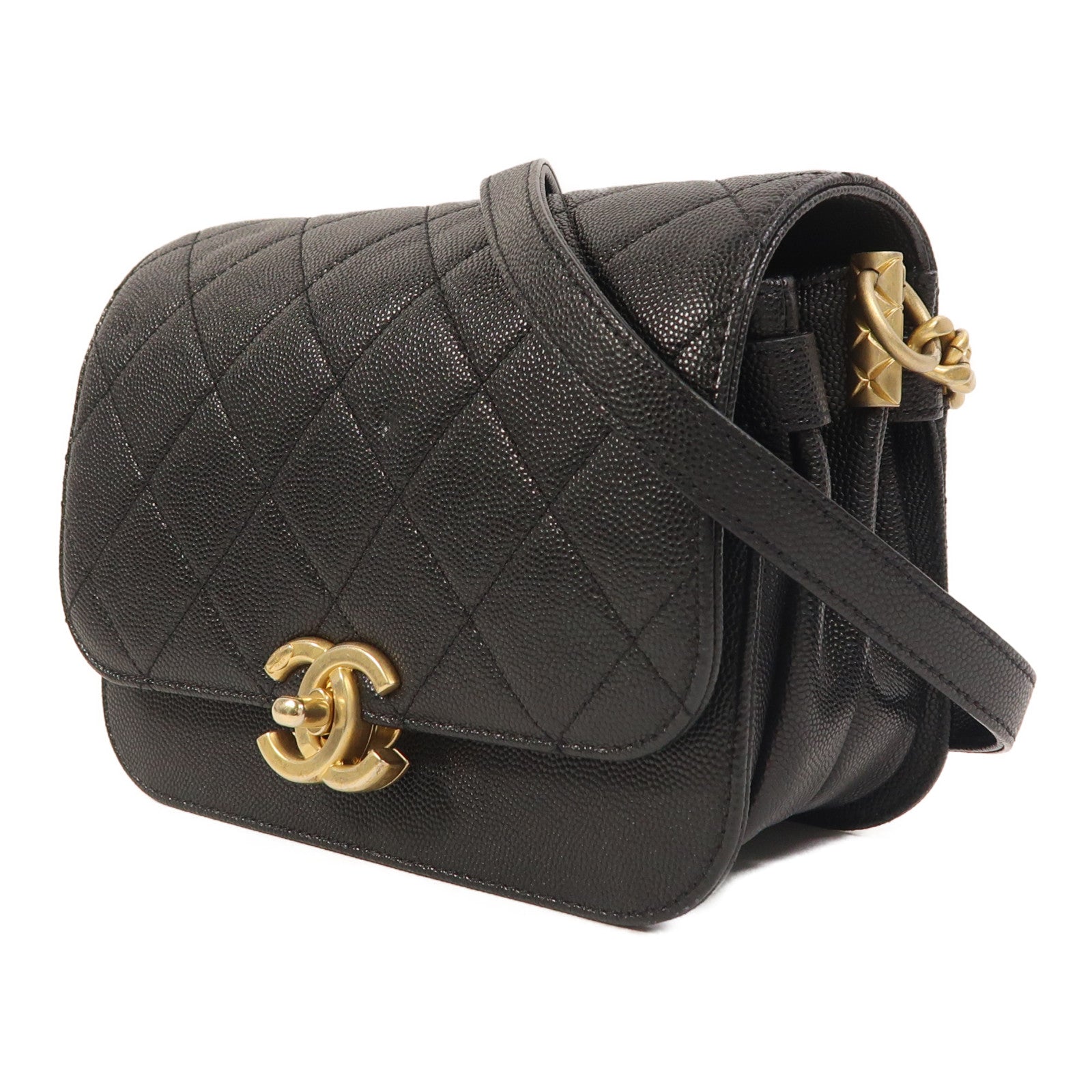 CHANEL 牛皮皮革Shoulder Bag金扣肩背袋
