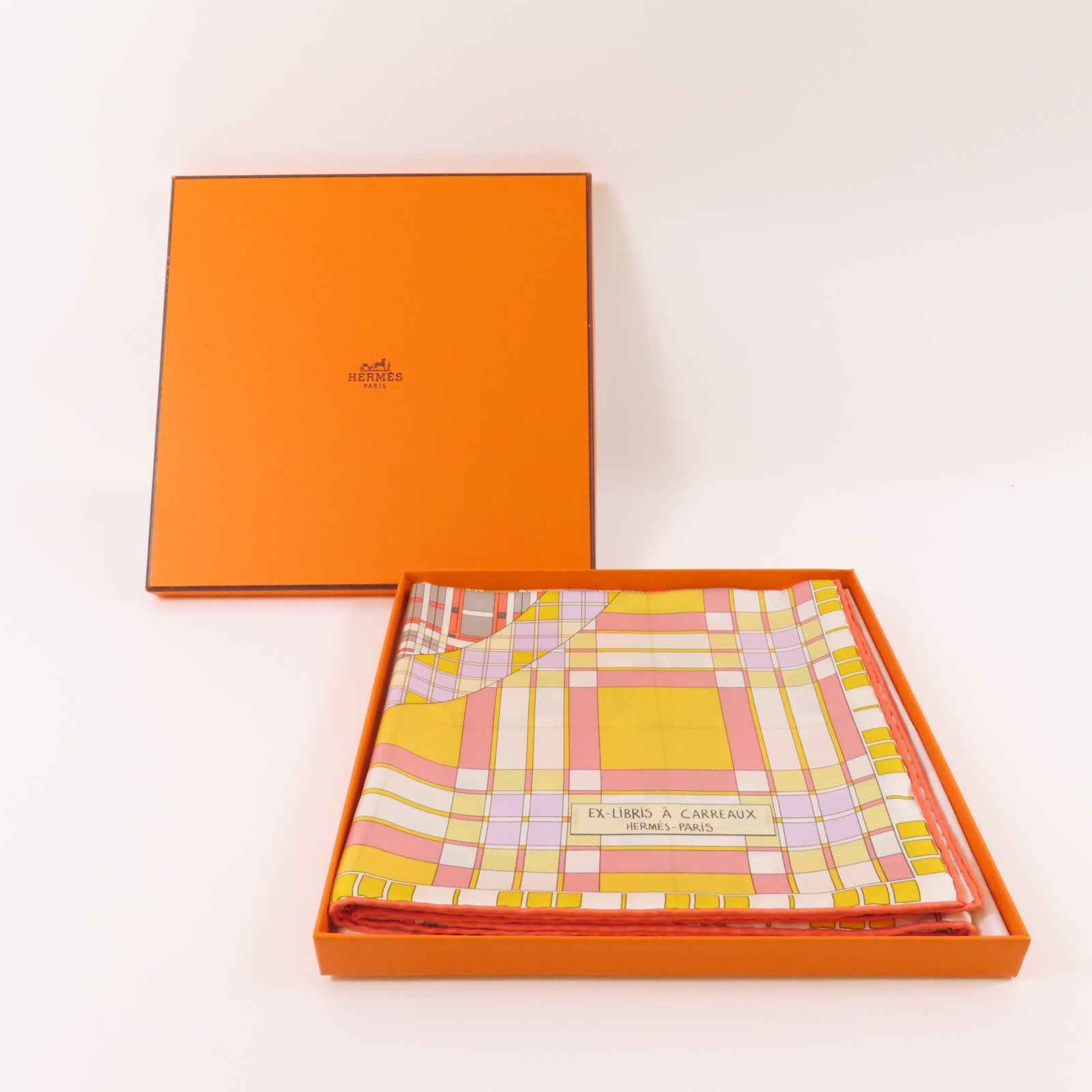 HERMES 絲質Scarf 90x90絲巾橙色