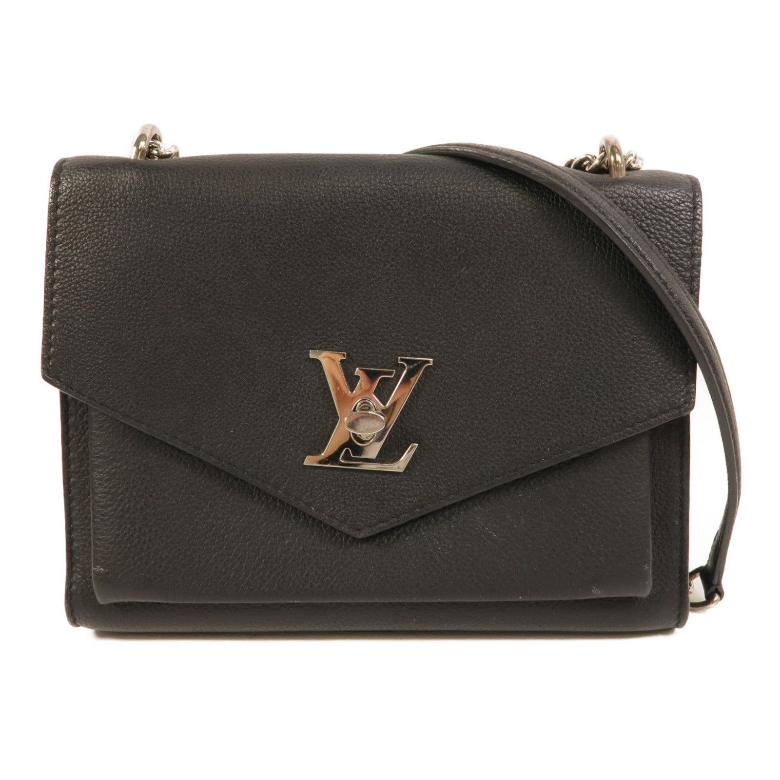 LOUIS VUITTON 牛皮皮革Mylockme銀扣鏈帶肩背袋