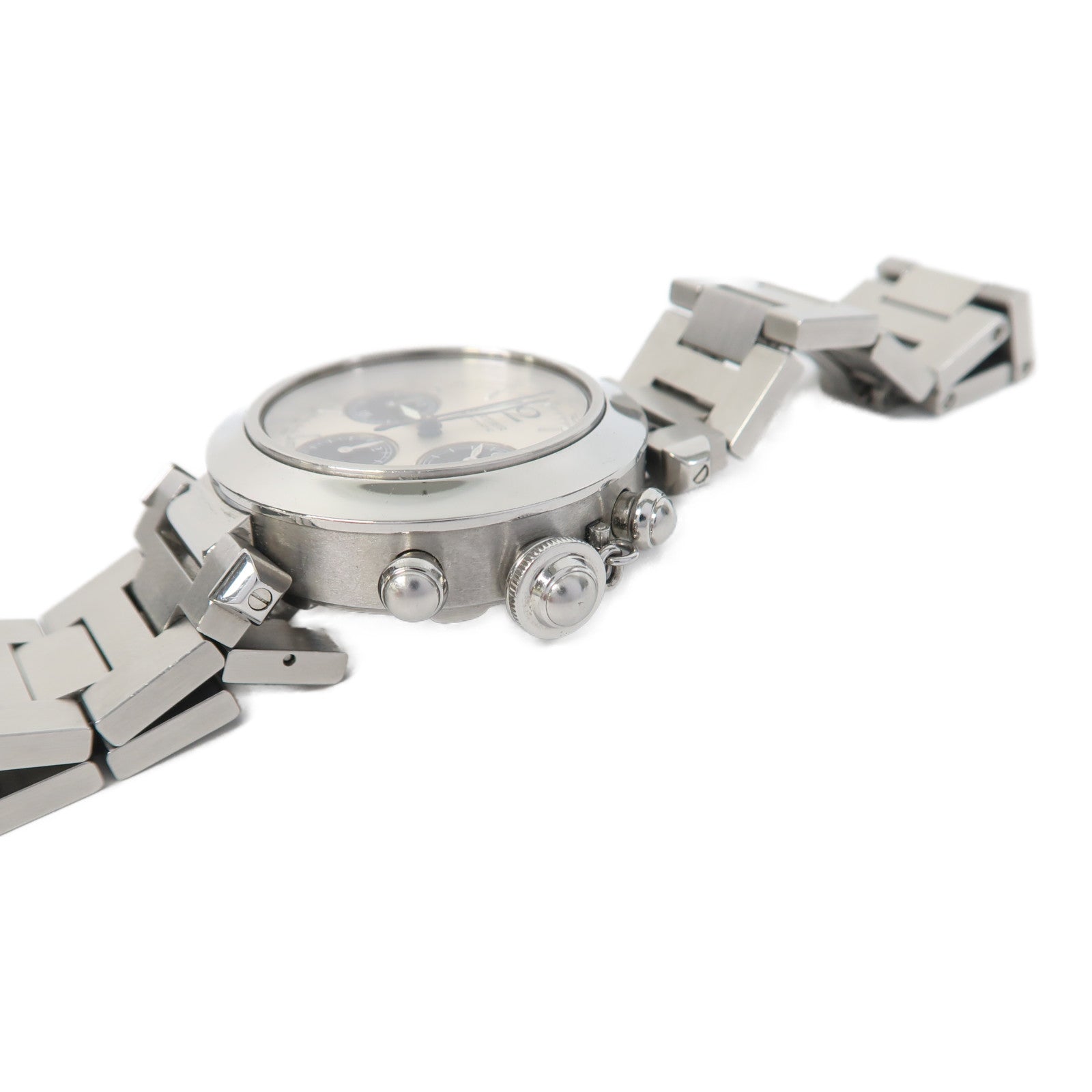 CARTIER Pasha Chronograph不鏽鋼手錶自動機芯銀色
