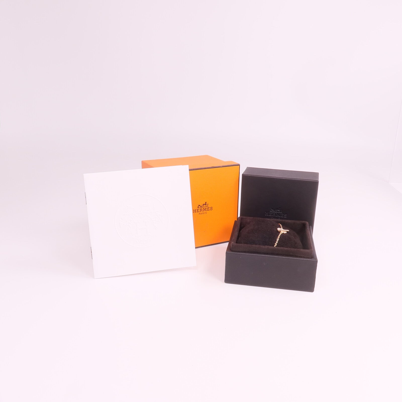 HERMES 18K玫瑰金Finesse Bracelet鑽石手鏈