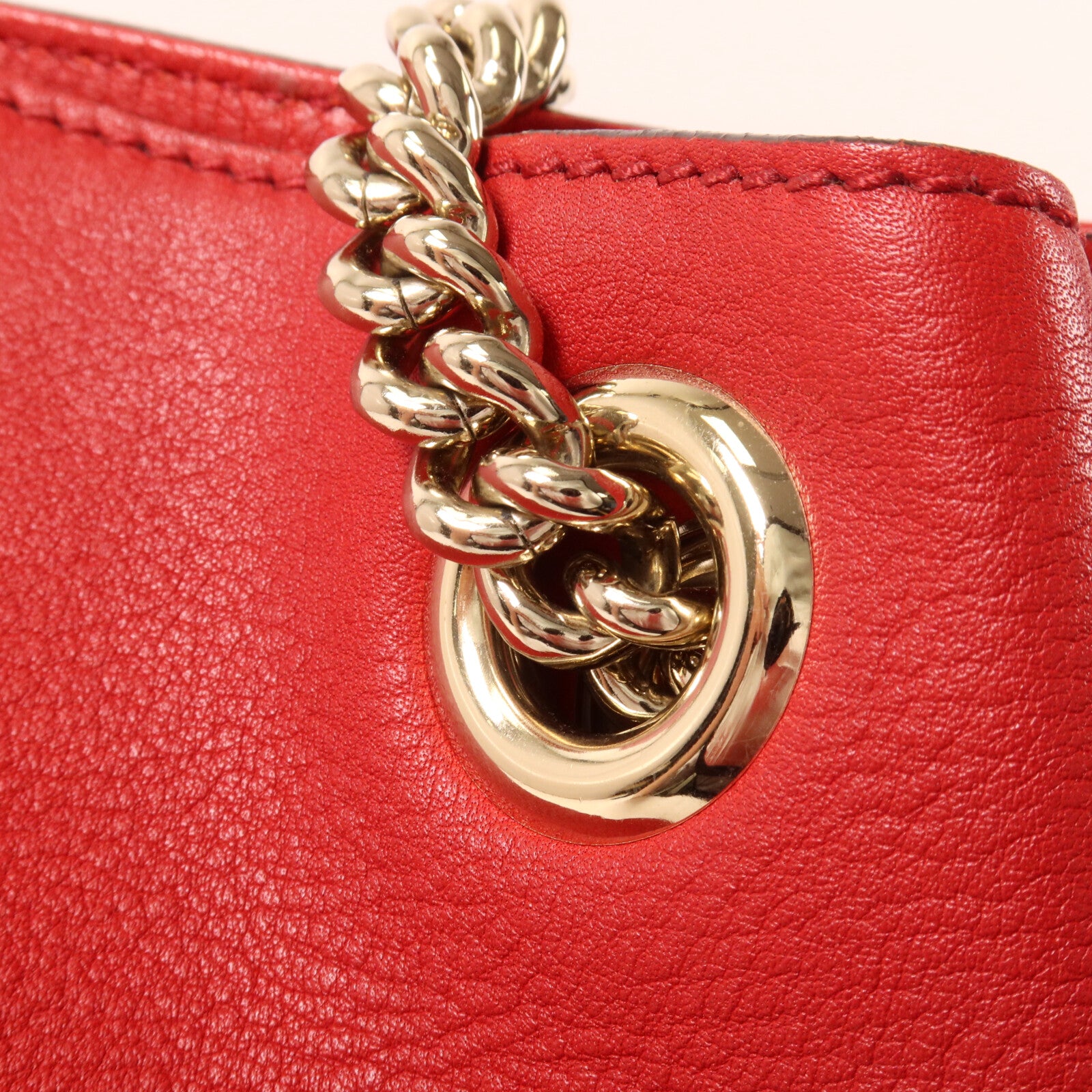 GUCCI 牛皮皮革Soho Chain Shoulder鏈帶肩背袋