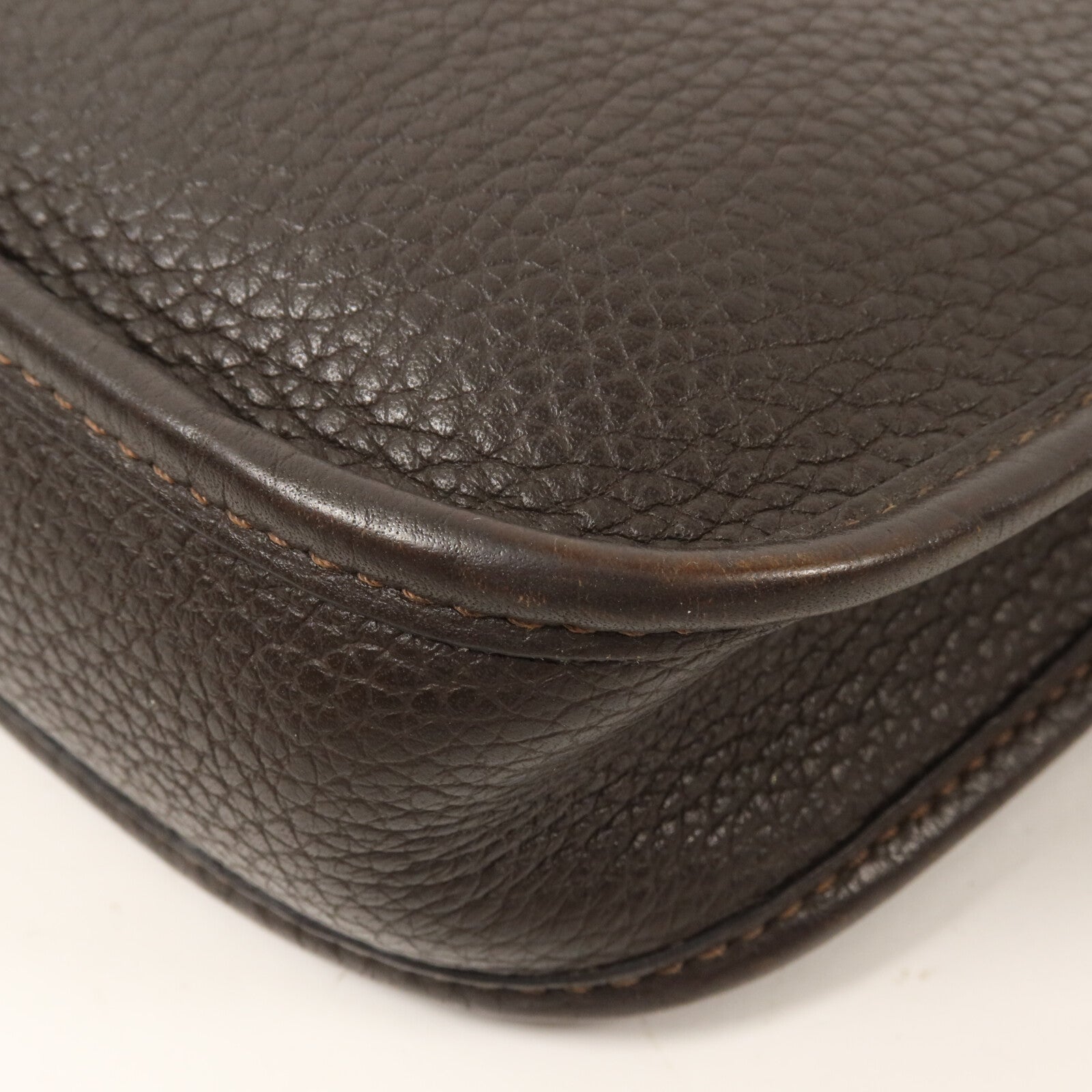 HERMES Clemence皮革Evelyne TPM肩背袋Ebene