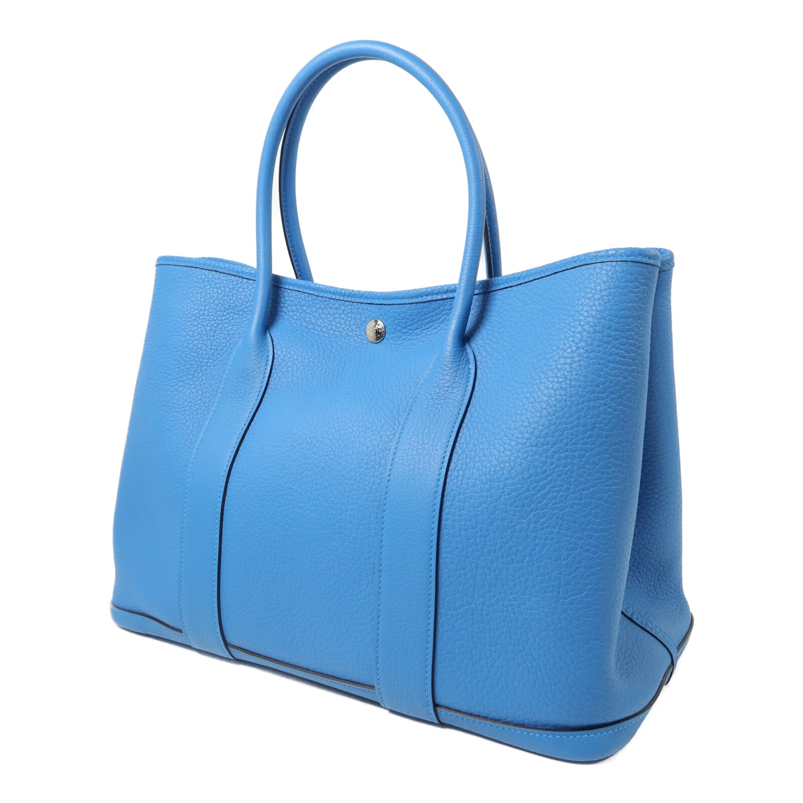 HERMES Negonda皮革Garden Party PM手挽袋Bleu Zanzibar