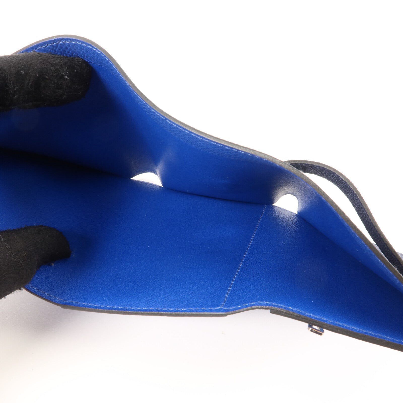 HERMES Epsom皮革Bearn Combine Wallet錢包Bleu Saphir