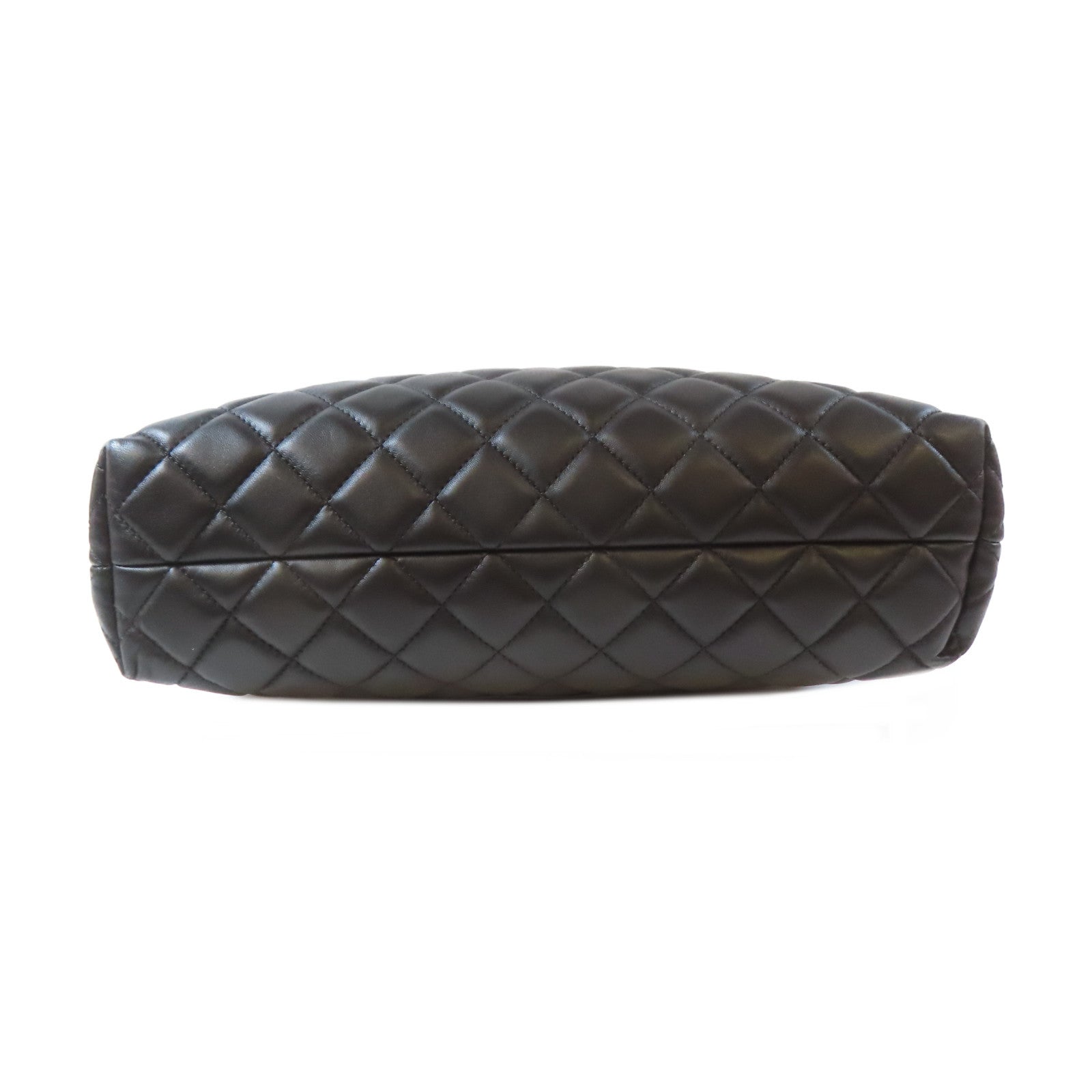 CHANEL 【激減優惠】菱格牛皮皮革Tote Bag銀扣肩背袋黑色