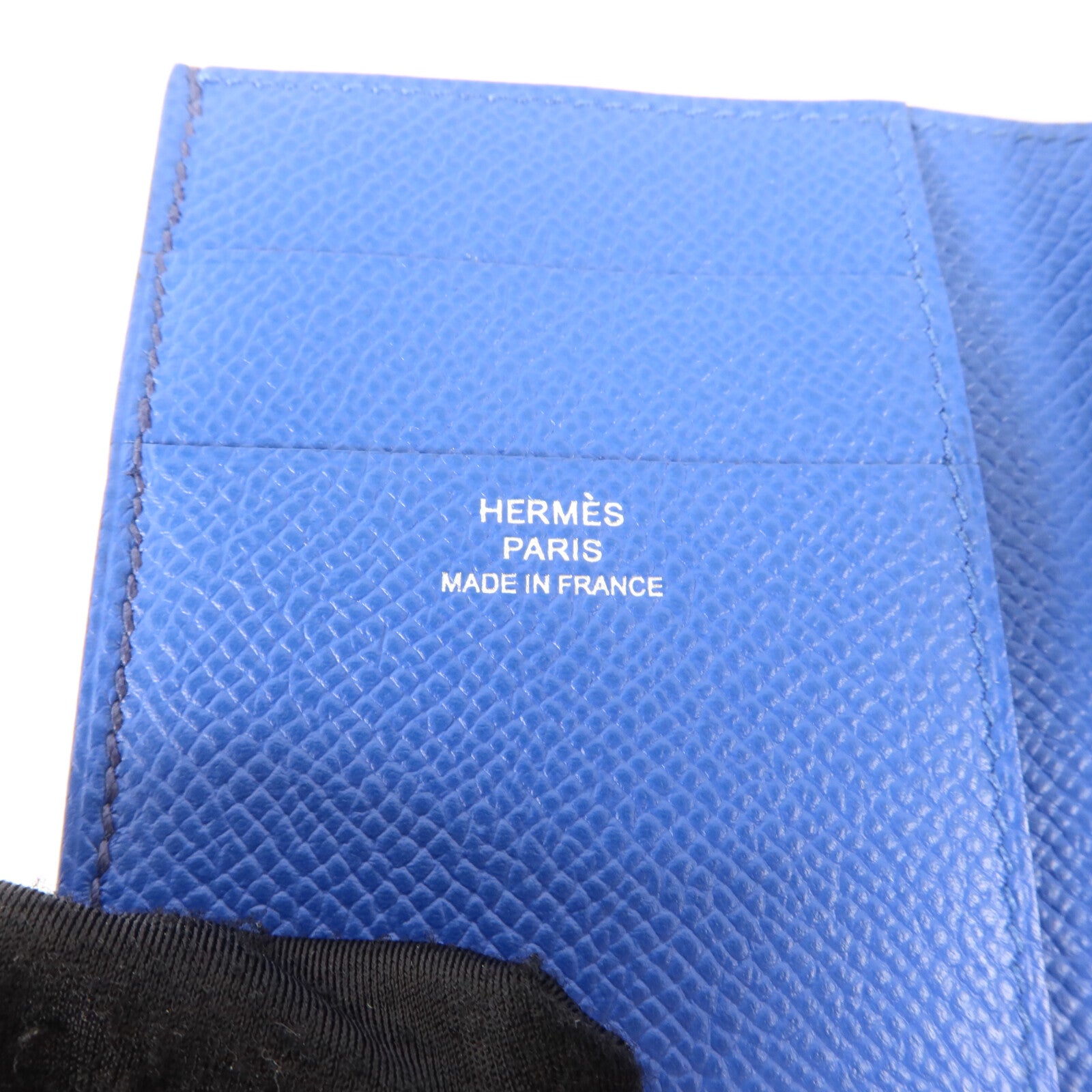 HERMES Epsom皮革Bearn Combine Wallet錢包Bleu Saphir