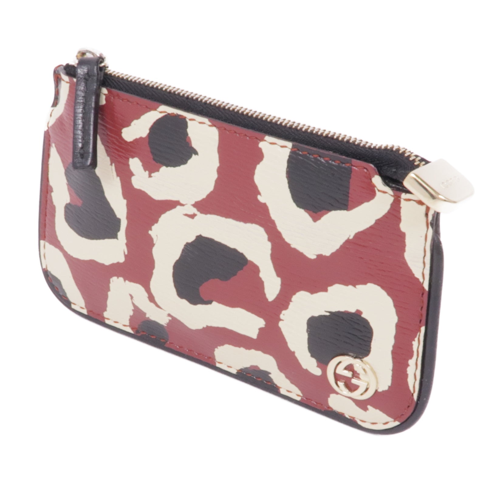 GUCCI 塗層帆布Key/Coin Case金扣鎖匙包/零錢包