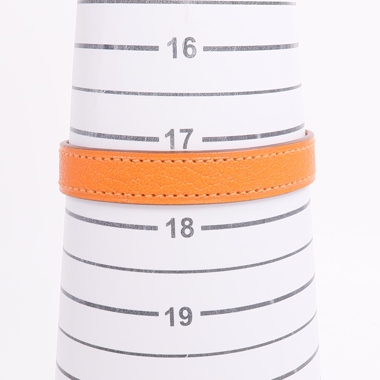 HERMES Swift/Mysore皮革Looping Bracelet手帶Noir/Orange