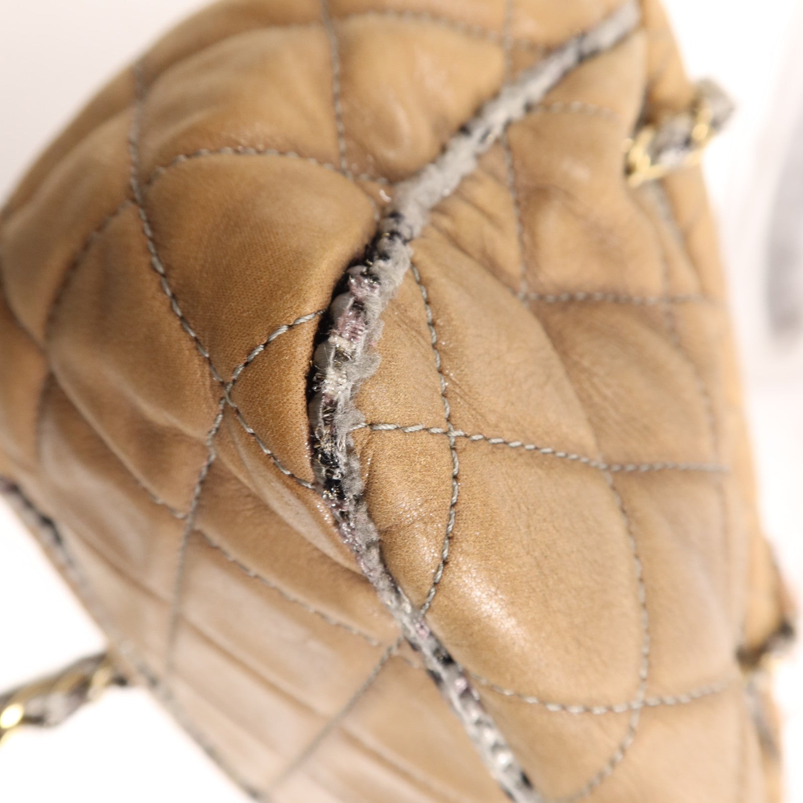 CHANEL 牛皮皮革Chain Shoulder Bag金扣鏈帶手挽肩背兩用袋