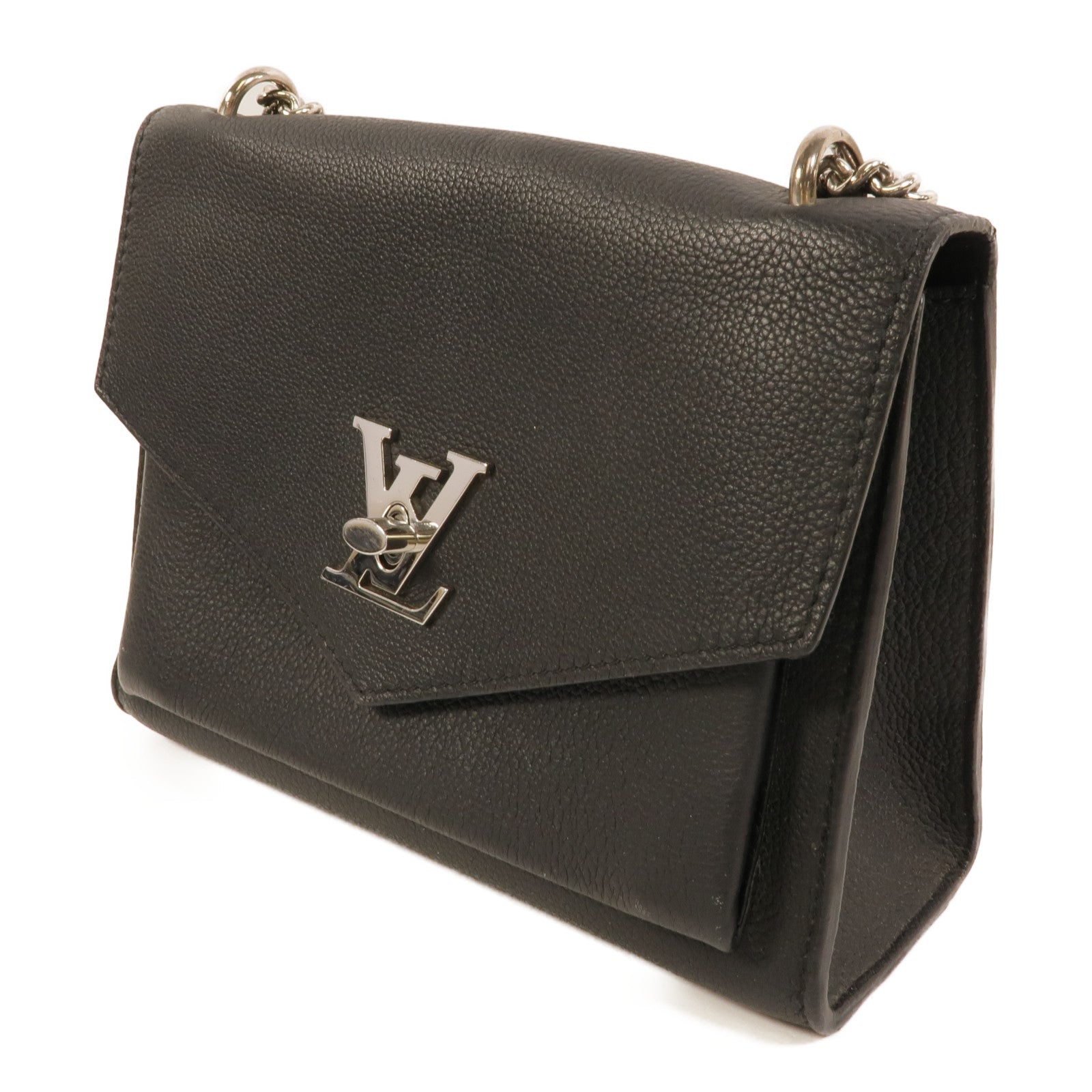 LOUIS VUITTON 牛皮皮革Mylockme銀扣鏈帶肩背袋
