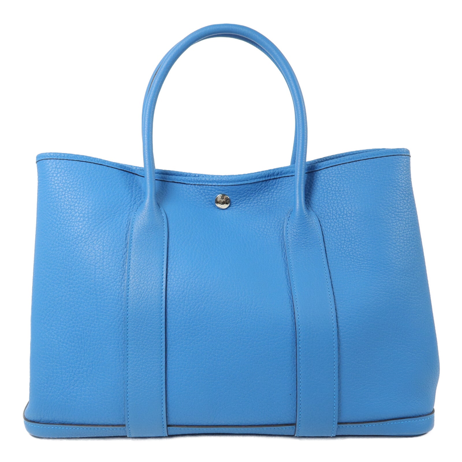 HERMES Negonda皮革Garden Party PM手挽袋Bleu Zanzibar