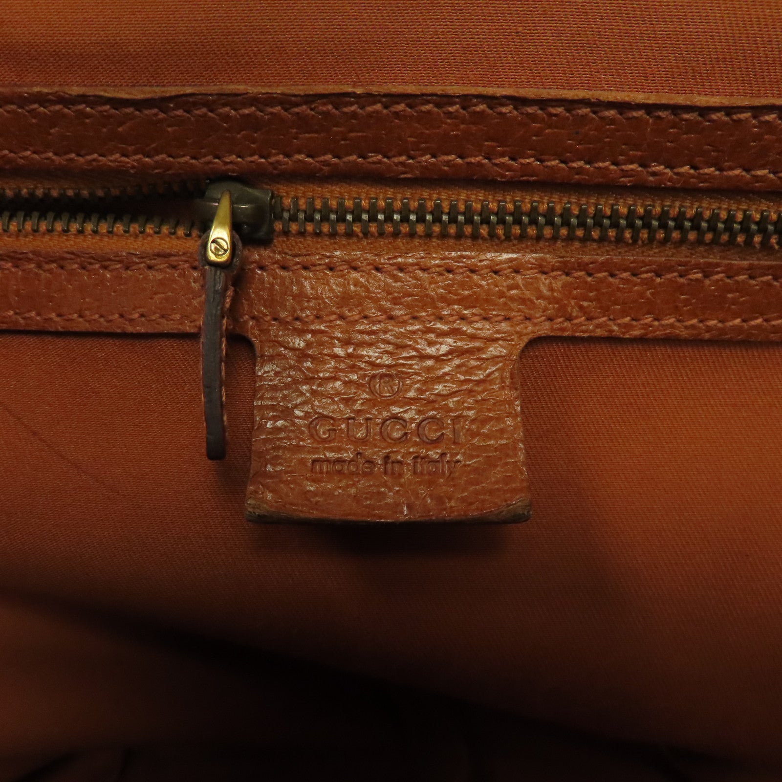 GUCCI 帆布Hand Bag金扣手挽袋啡色
