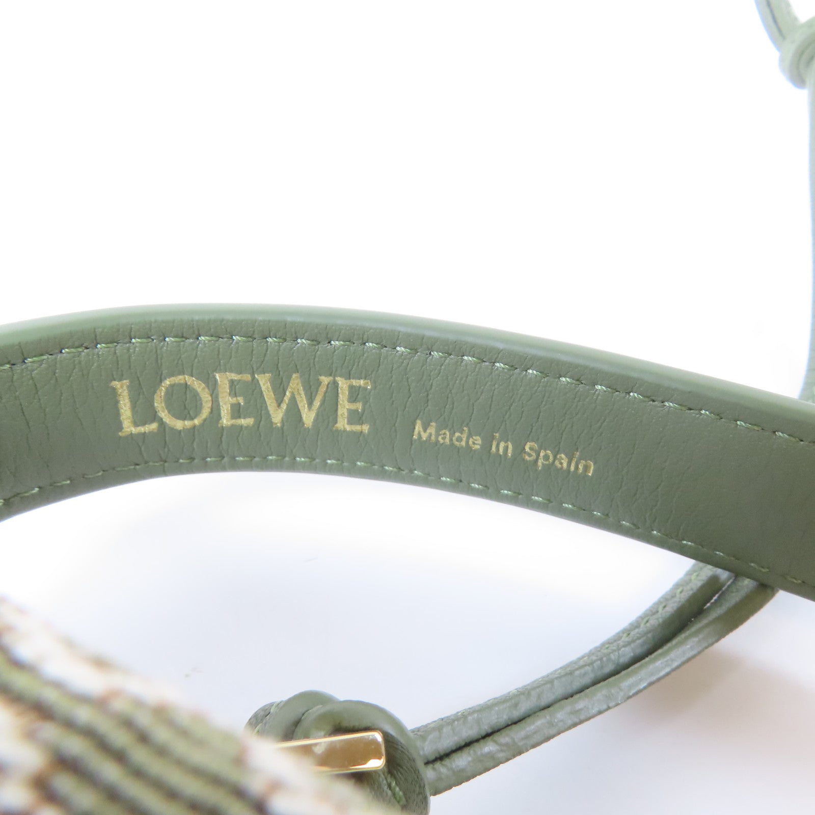 LOEWE 帆布Cubi Hand Bag金扣手挽袋綠色