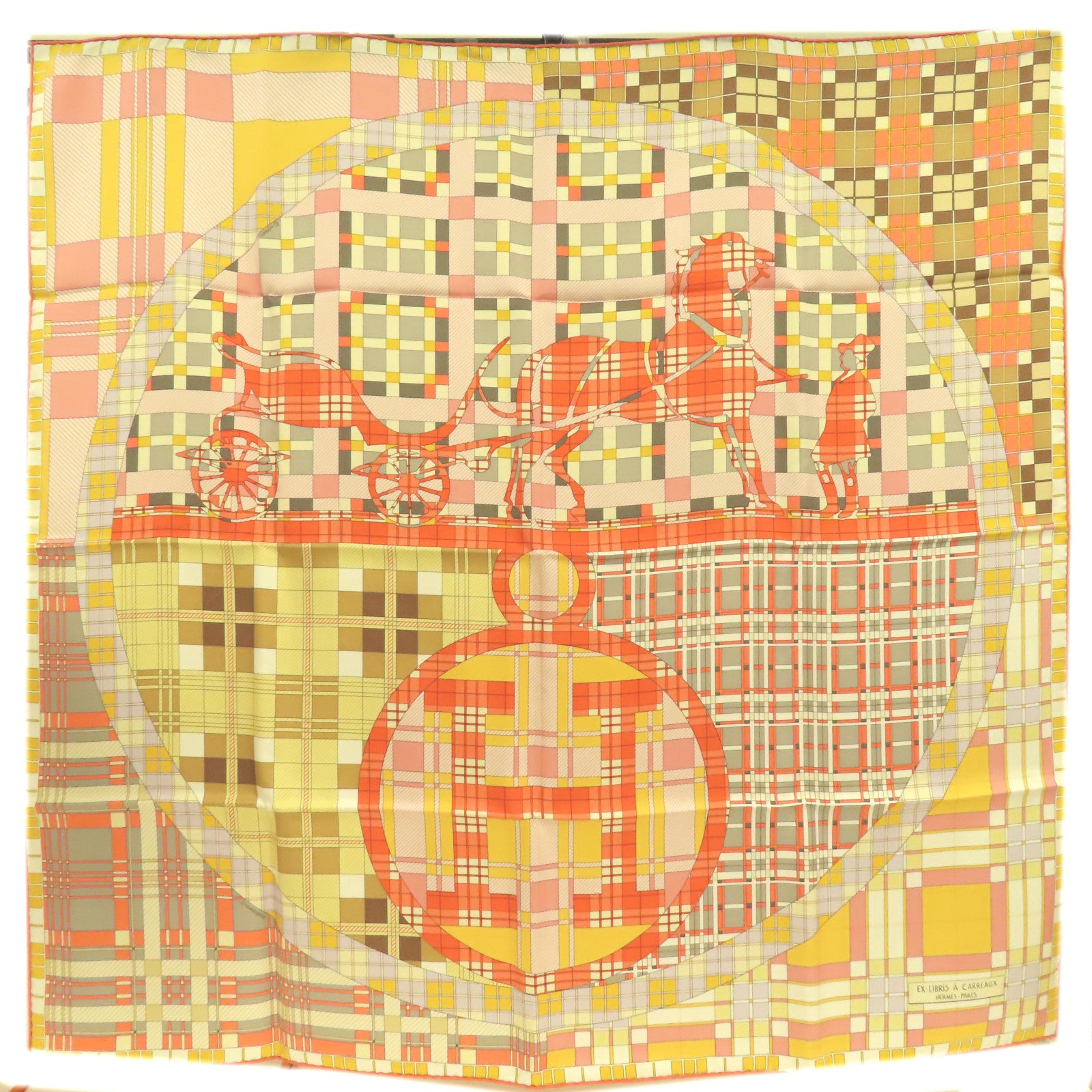 HERMES 絲質Scarf 90x90絲巾橙色