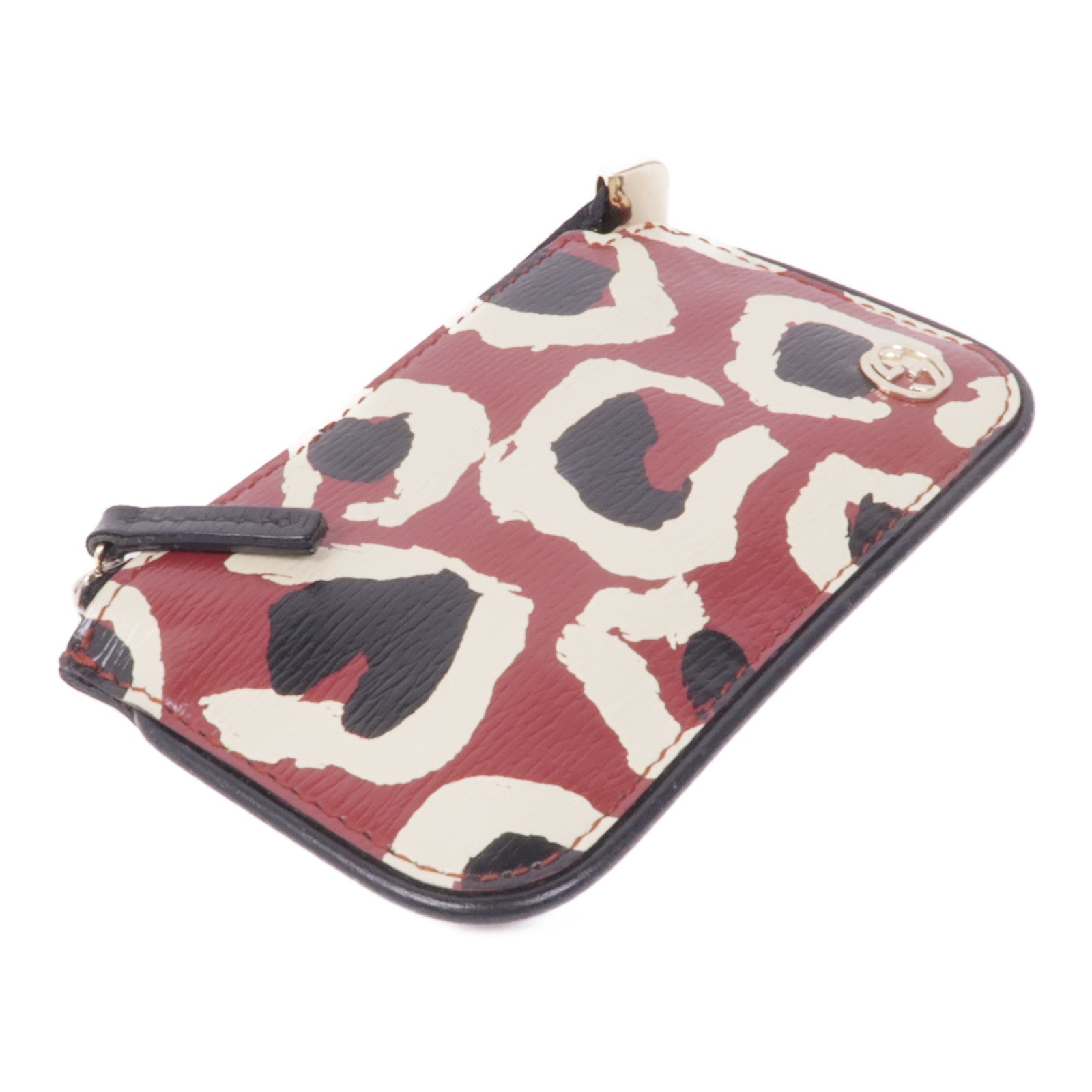 GUCCI 塗層帆布Key/Coin Case金扣鎖匙包/零錢包